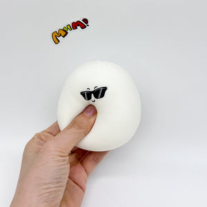 Boiled eggs and raw eggs, gently squish and have fun! - kawaii squishy toy close up
