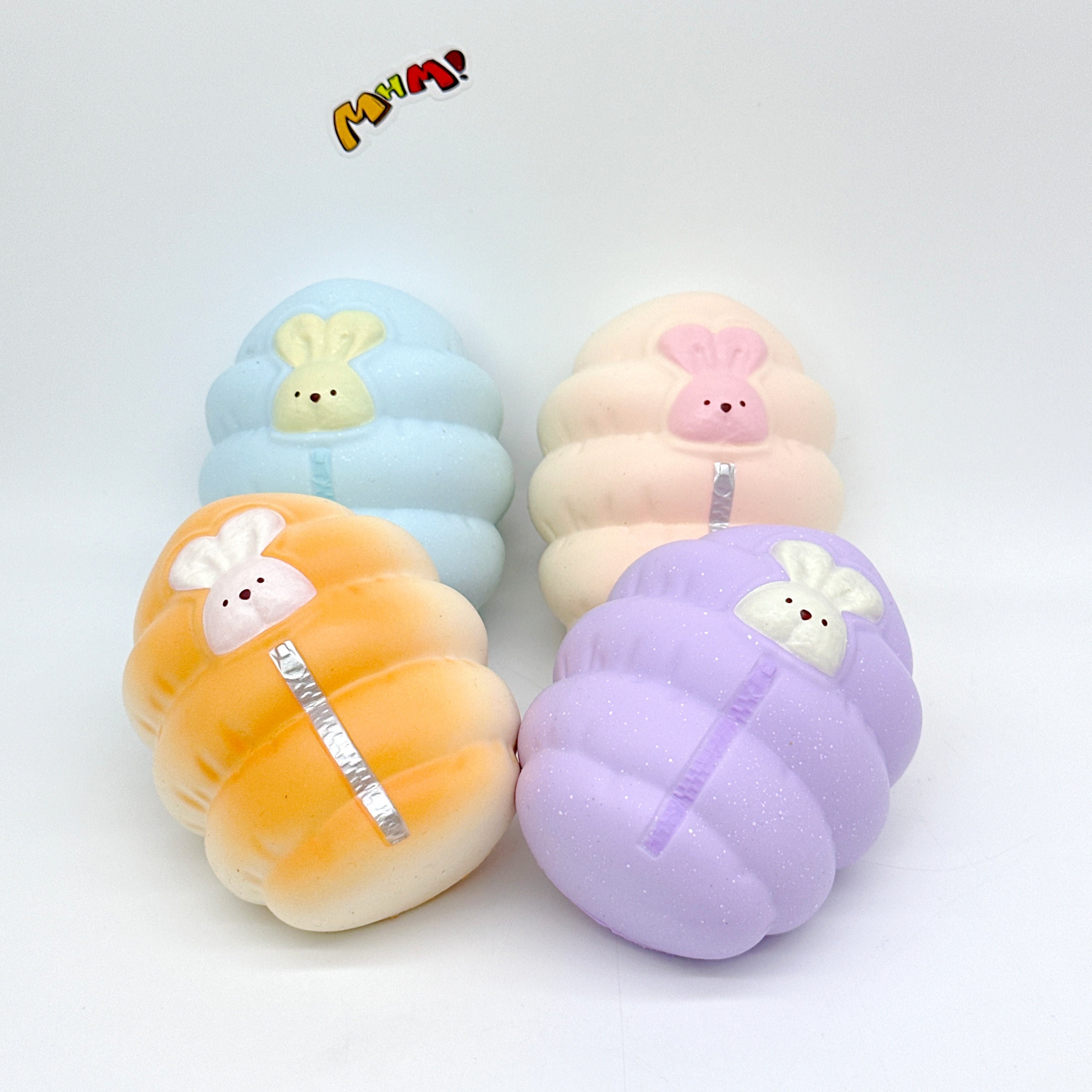 Sleepy Bunny in Sleeping Bag Squishy - slow rising squishy toy product photo