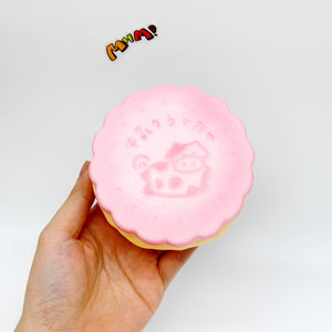 Puff Milk Sandwich Cookie Squishy | Cute Japanese Snack Slow Risi - slow rising squeeze toy side angle view