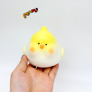 Cockatiel Squishy - Blue & Yellow Cute Parrot Slow Rising Stress  - kawaii squishy toy close up