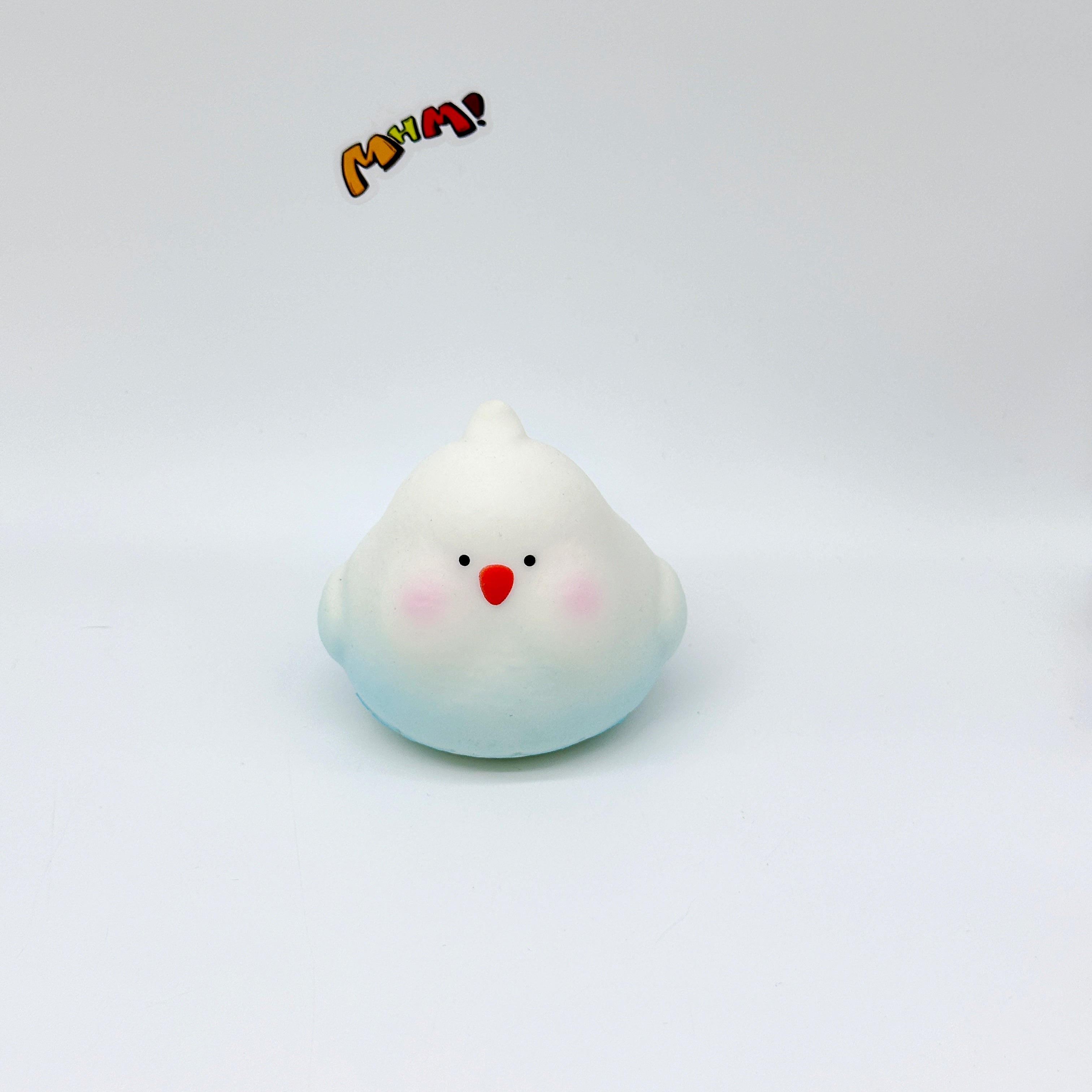 Cockatiel Squishy - Blue & Yellow Cute Parrot Slow Rising Stress  - slow rising squeeze toy side angle view