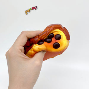 Brown Sugar Pearl Puff Squishy - Soft Cream Bun Slow Rising Squee - squishy toy size reference with hand