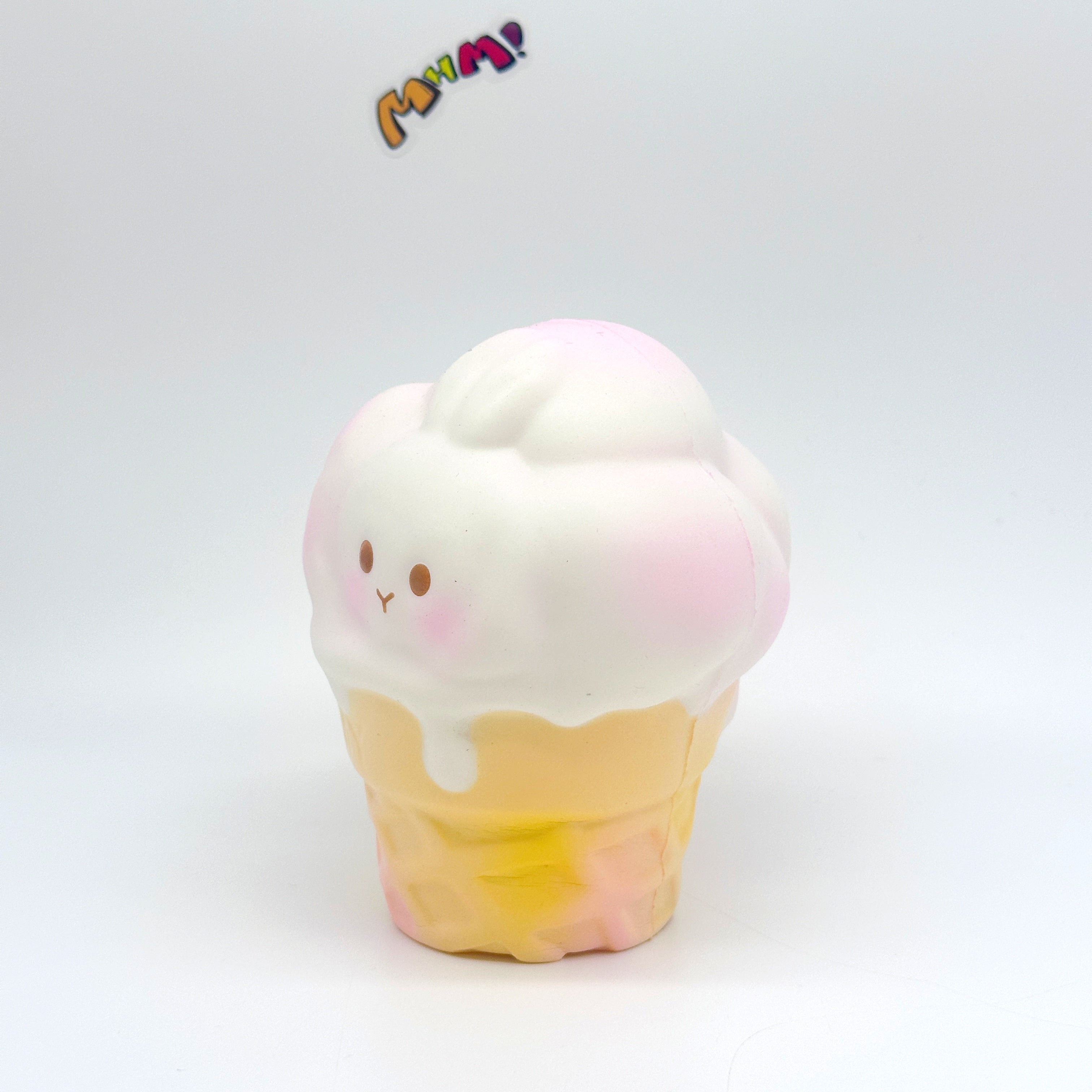 Ice Cream Bunny Squishy | Cute Rabbit Ice Cream Slow Rising Stres - soft slow rise fidget toy front view