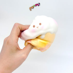 Ice Cream Bunny Squishy | Cute Rabbit Ice Cream Slow Rising Stres - squishy toy size reference with hand
