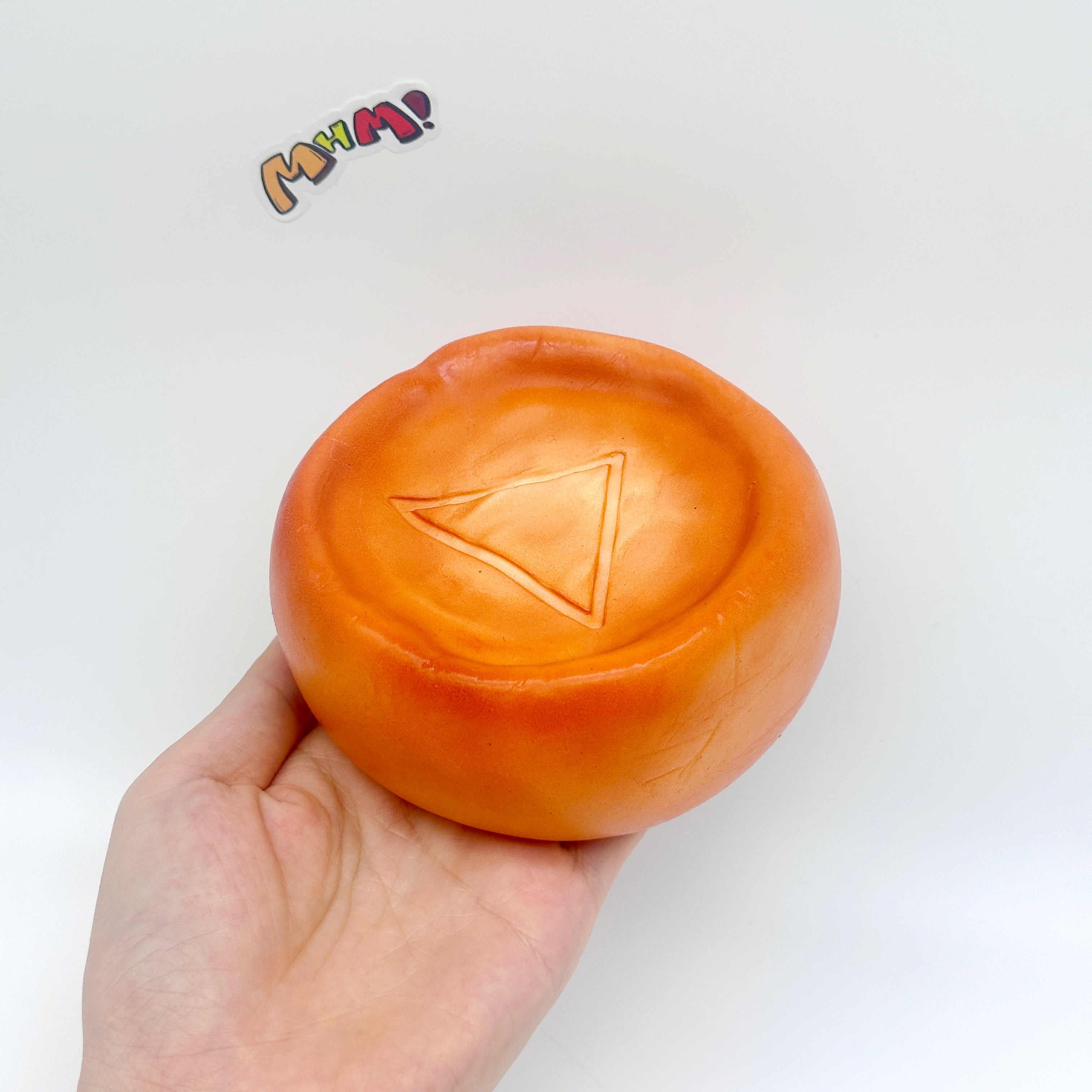 Caramel Dalgona Candy Squishy | Triangle Pattern Sugar Honeycomb  - kawaii squishy toy close up