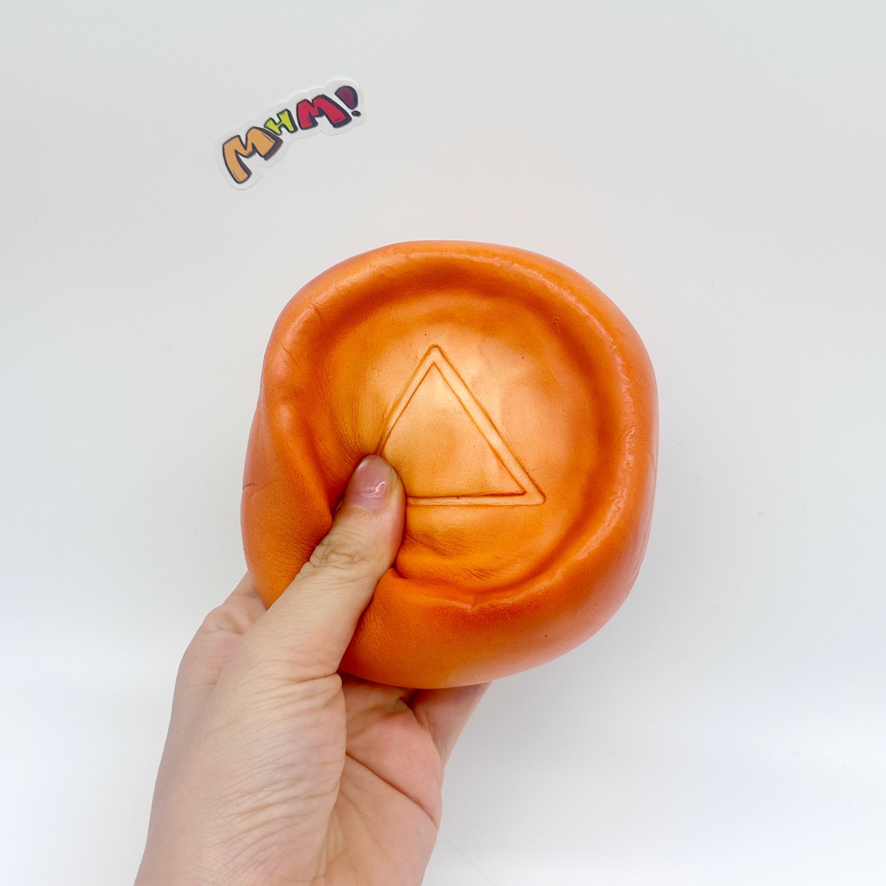 Caramel Dalgona Candy Squishy | Triangle Pattern Sugar Honeycomb  - slow rise fidget toy texture close up