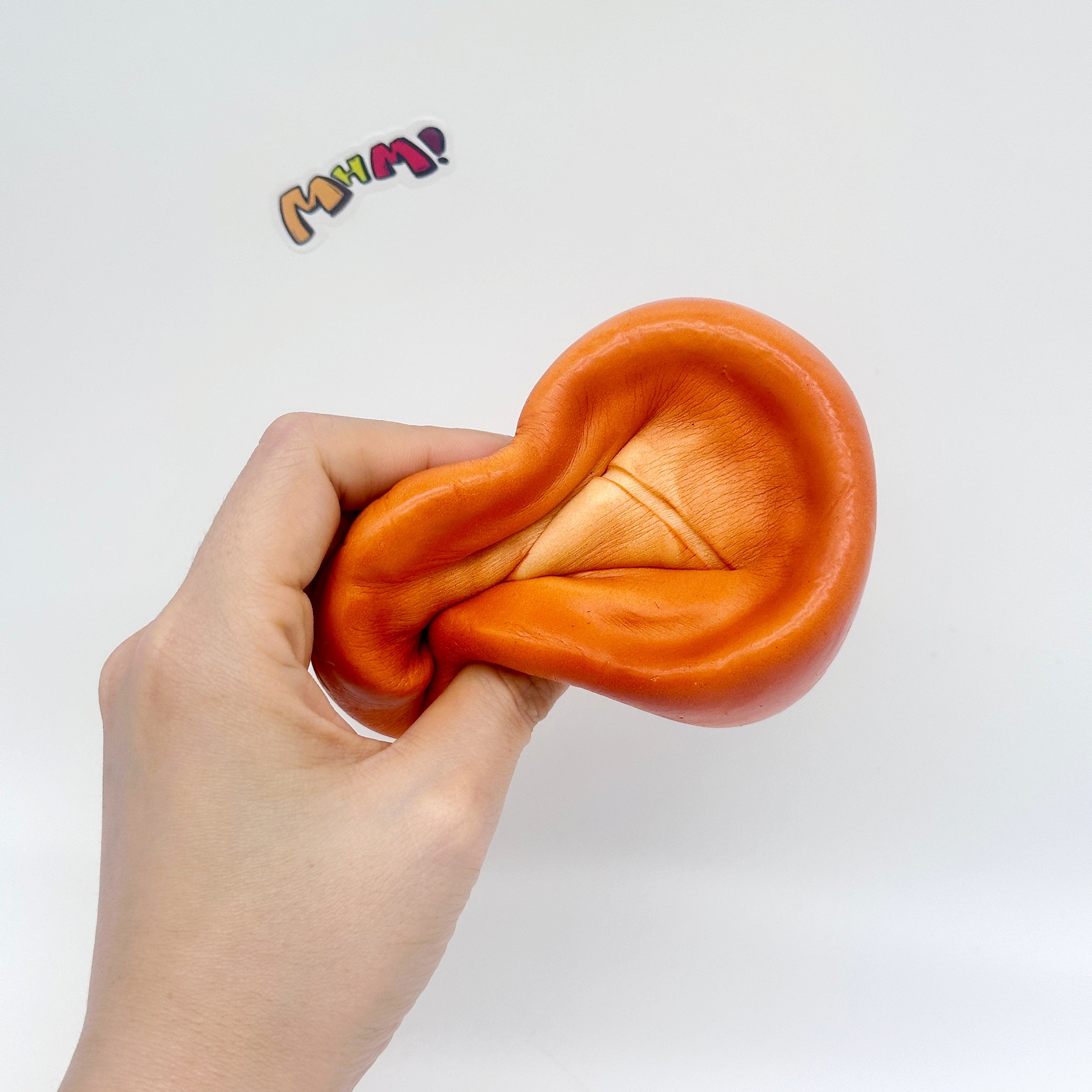 Caramel Dalgona Candy Squishy | Triangle Pattern Sugar Honeycomb  - squishy toy size reference with hand