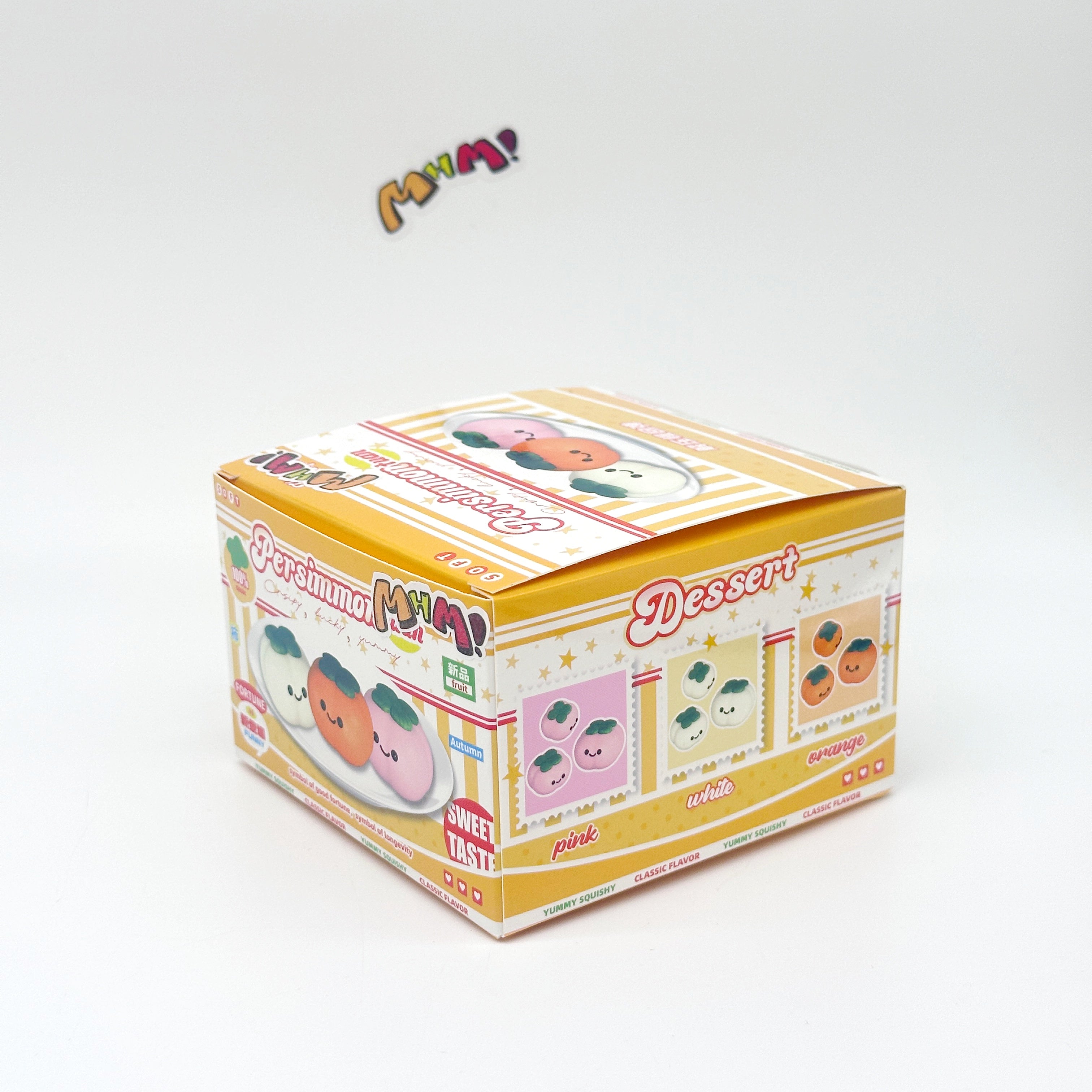 Lucky Persimmon Squishy - White & Pink Cute Persimmon Slow Rising - kawaii stress relief squishy angle
