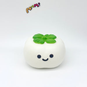 Lucky Persimmon Squishy - White & Pink Cute Persimmon Slow Rising - kawaii squishy toy close up
