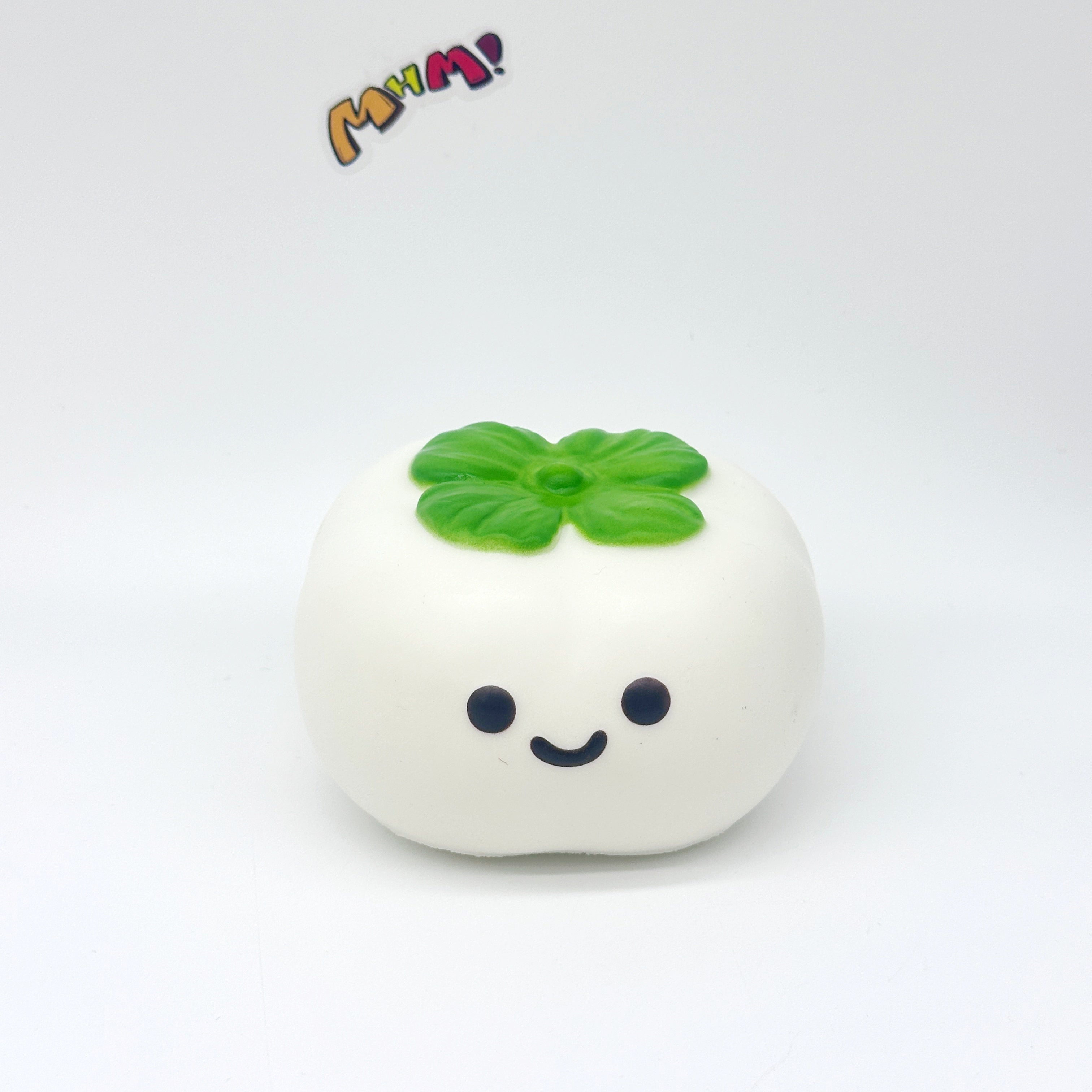 Lucky Persimmon Squishy - White & Pink Cute Persimmon Slow Rising - kawaii squishy toy close up