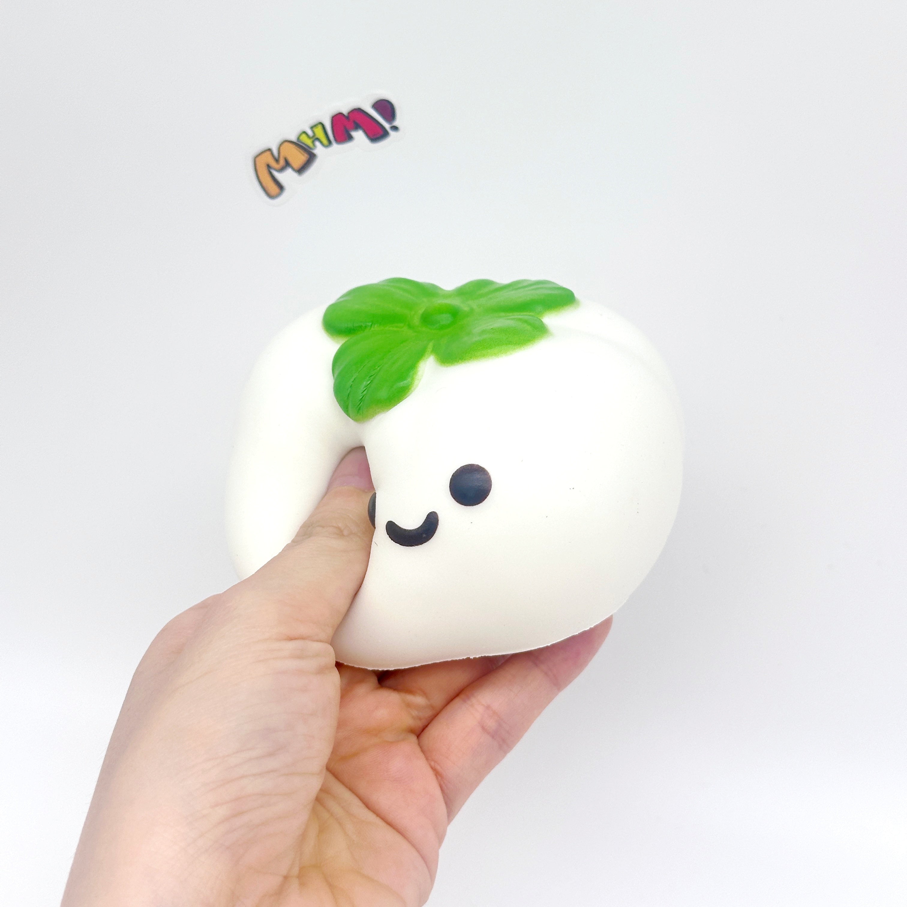 Lucky Persimmon Squishy - White & Pink Cute Persimmon Slow Rising - slow rise toy hand squeeze demo