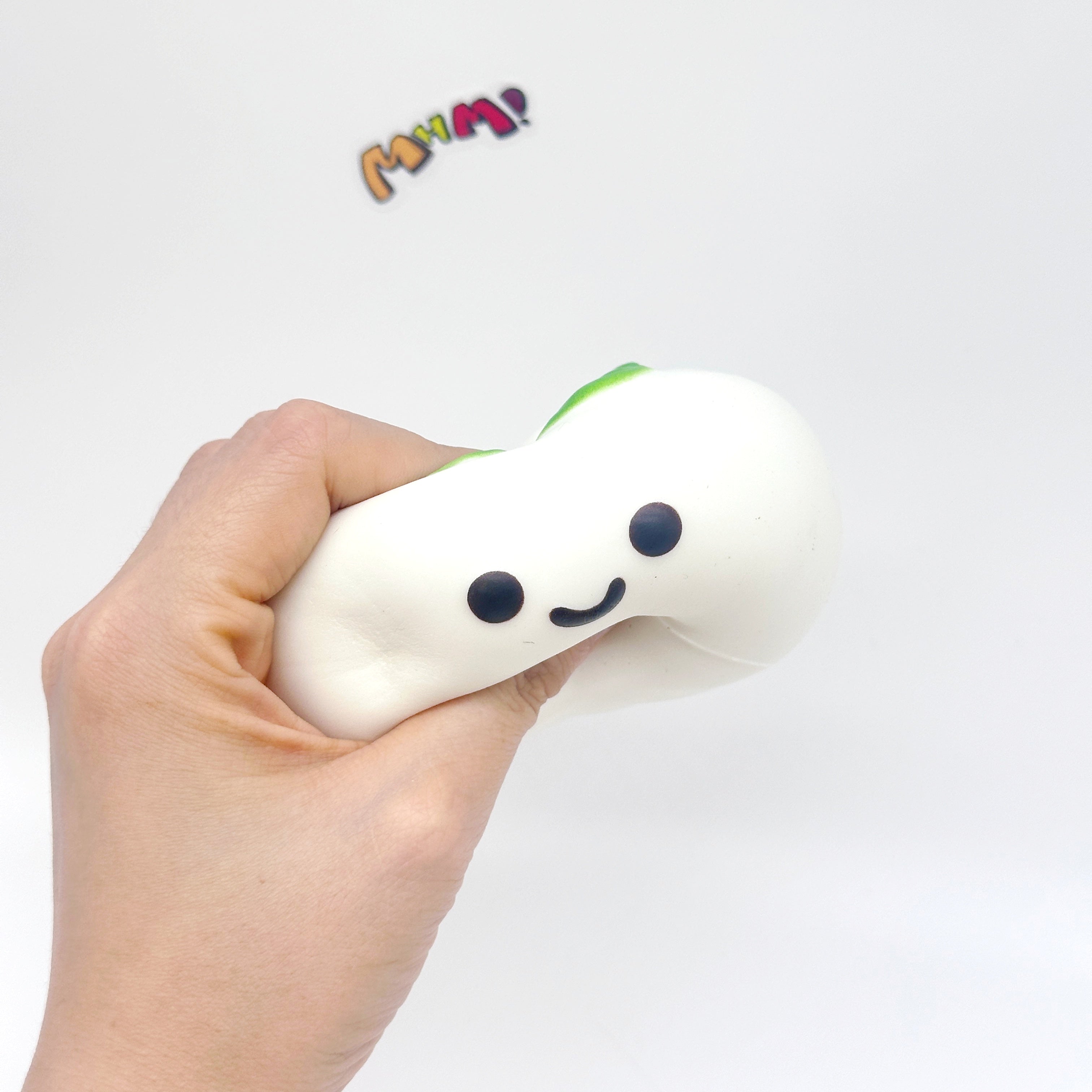 Lucky Persimmon Squishy - White & Pink Cute Persimmon Slow Rising - slow rising toy top view