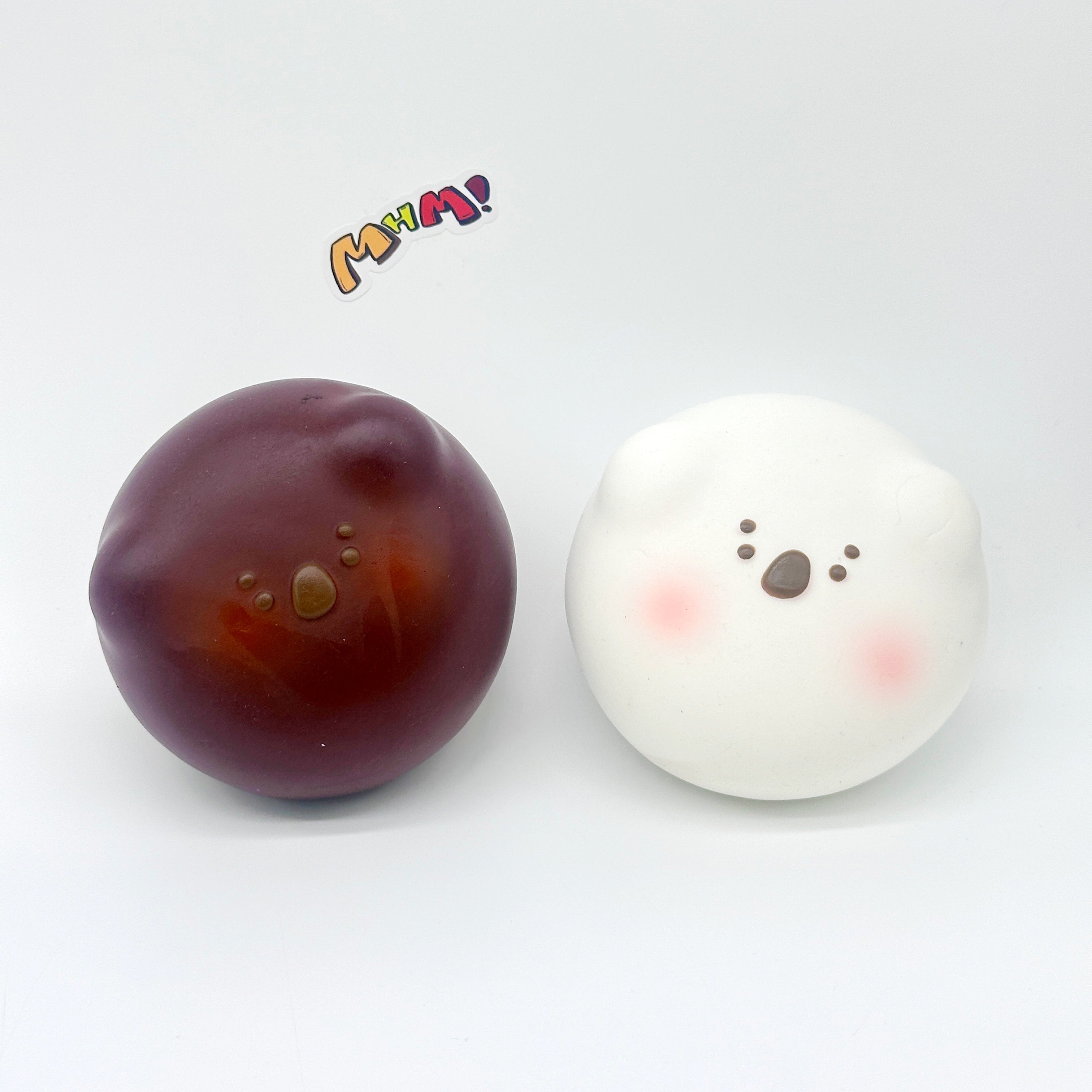 🍡🐨 Koala Daifuku Squishy - Vanilla & Chocolate Cute Mochi Slow Rising Stress Relief Toy