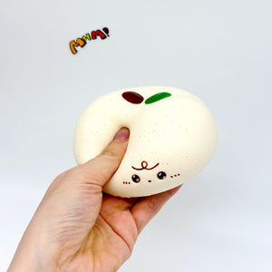 Apple Bread Squishy - Chocolate Brown & Milky White Slow Rising S - slow rise toy hand squeeze demo