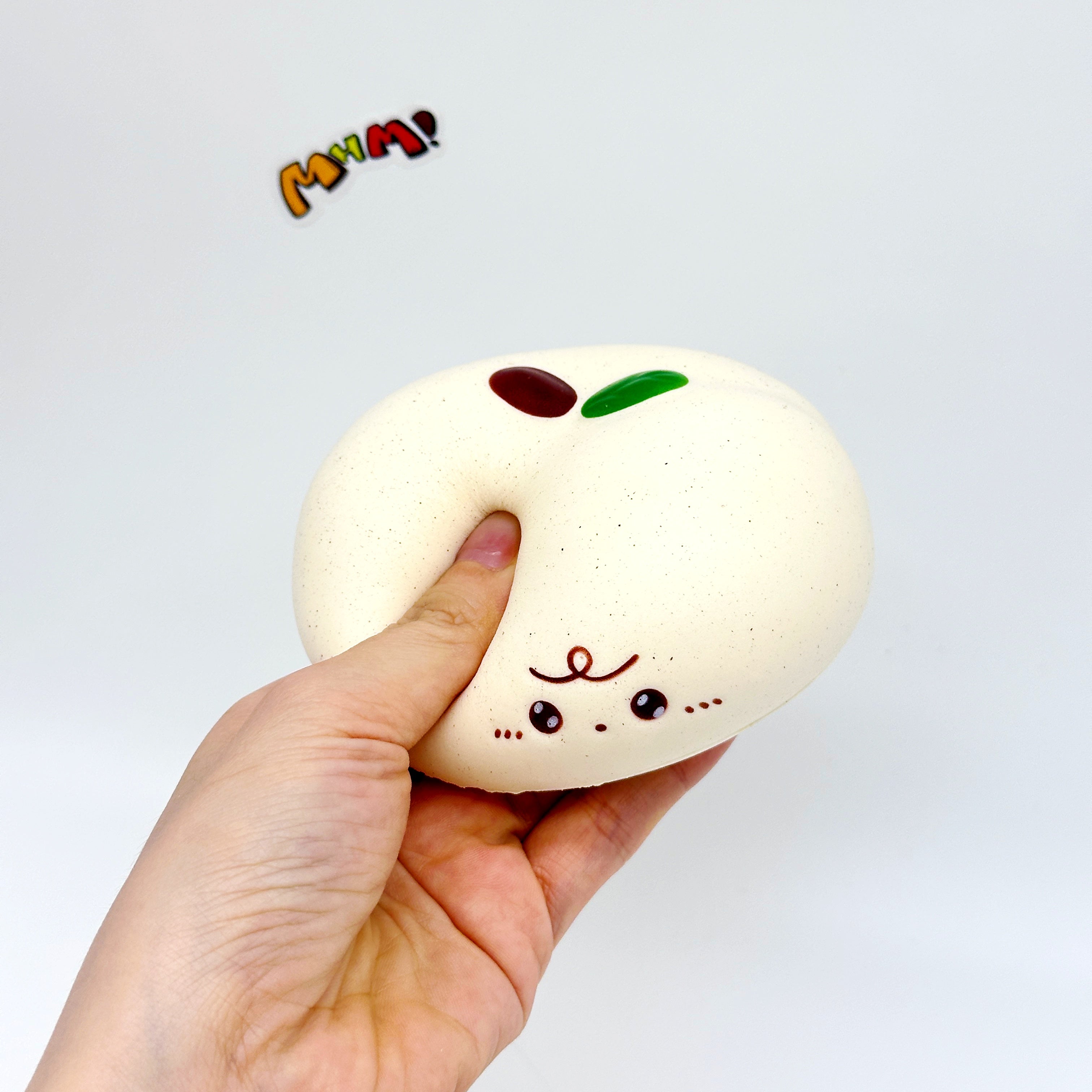 Apple Bread Squishy - Chocolate Brown & Milky White Slow Rising S - slow rise toy hand squeeze demo