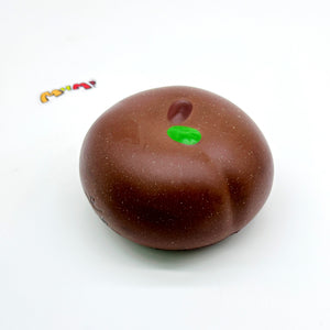 Apple Bread Squishy - Chocolate Brown & Milky White Slow Rising S - slow rise fidget toy texture close up