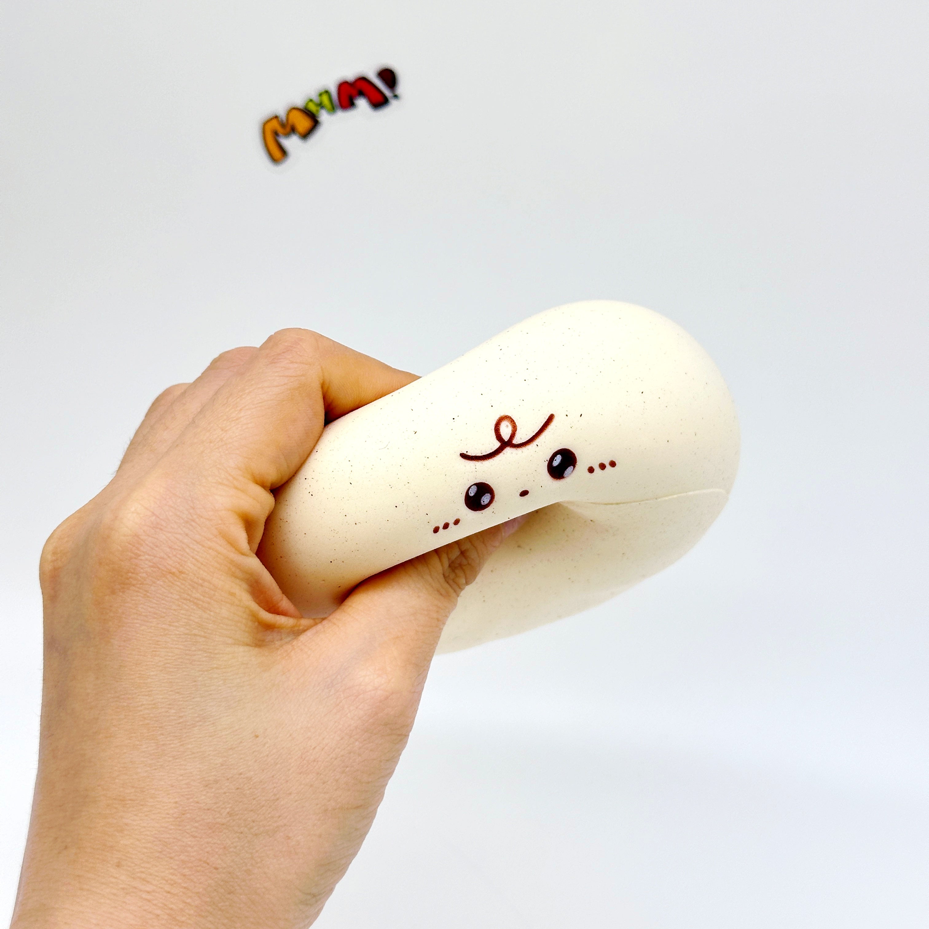 Apple Bread Squishy - Chocolate Brown & Milky White Slow Rising S - slow rising toy top view