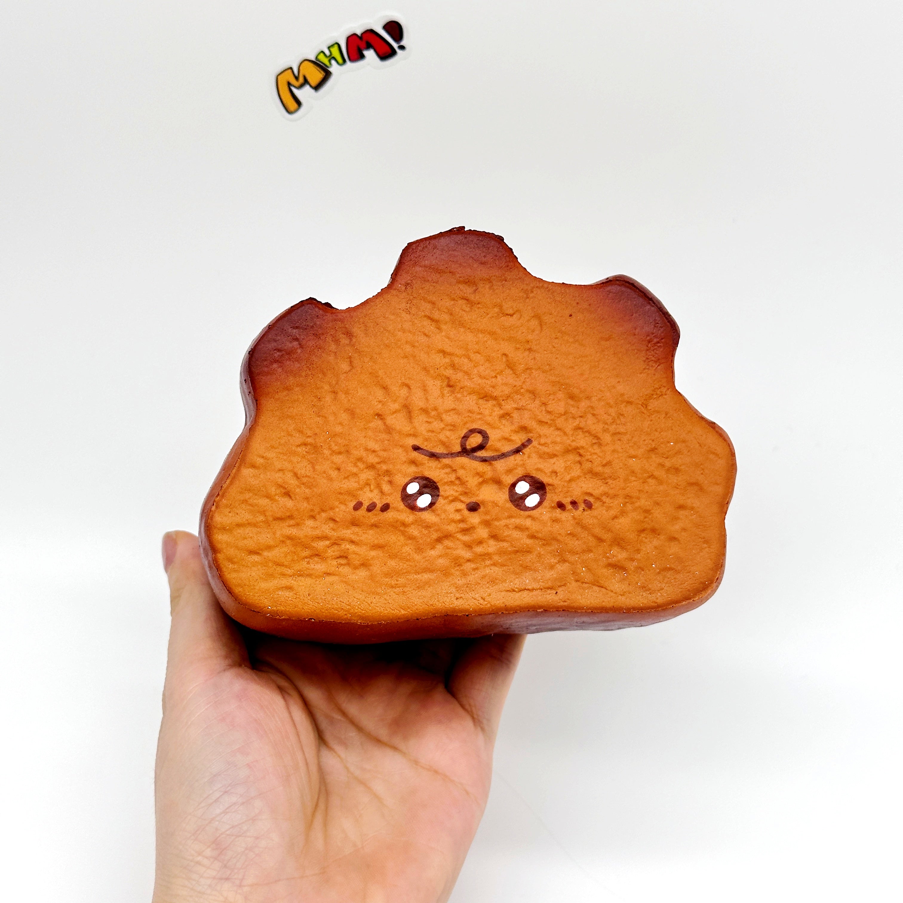 Milk Haas Bread Squishy - Chocolate Brown & Original Bread Yellow - cute squishy toy packaging display