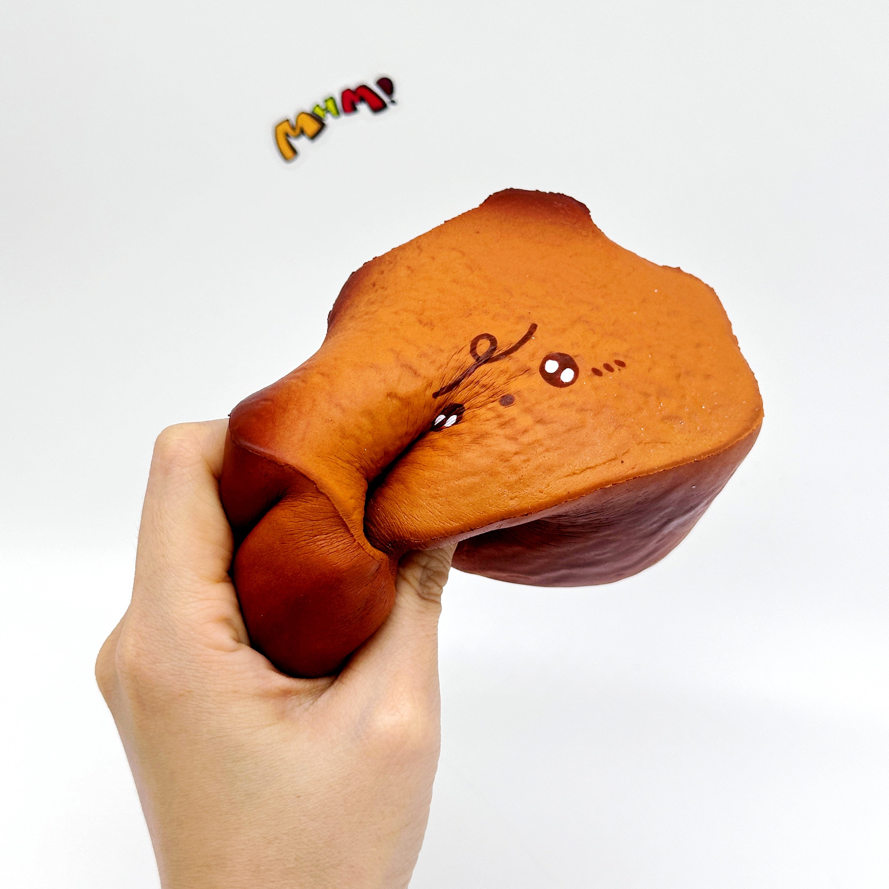 Milk Haas Bread Squishy - Chocolate Brown & Original Bread Yellow - kawaii stress relief squishy angle