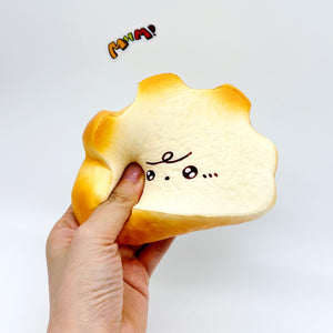 Milk Haas Bread Squishy - Chocolate Brown & Original Bread Yellow - slow rise toy hand squeeze demo