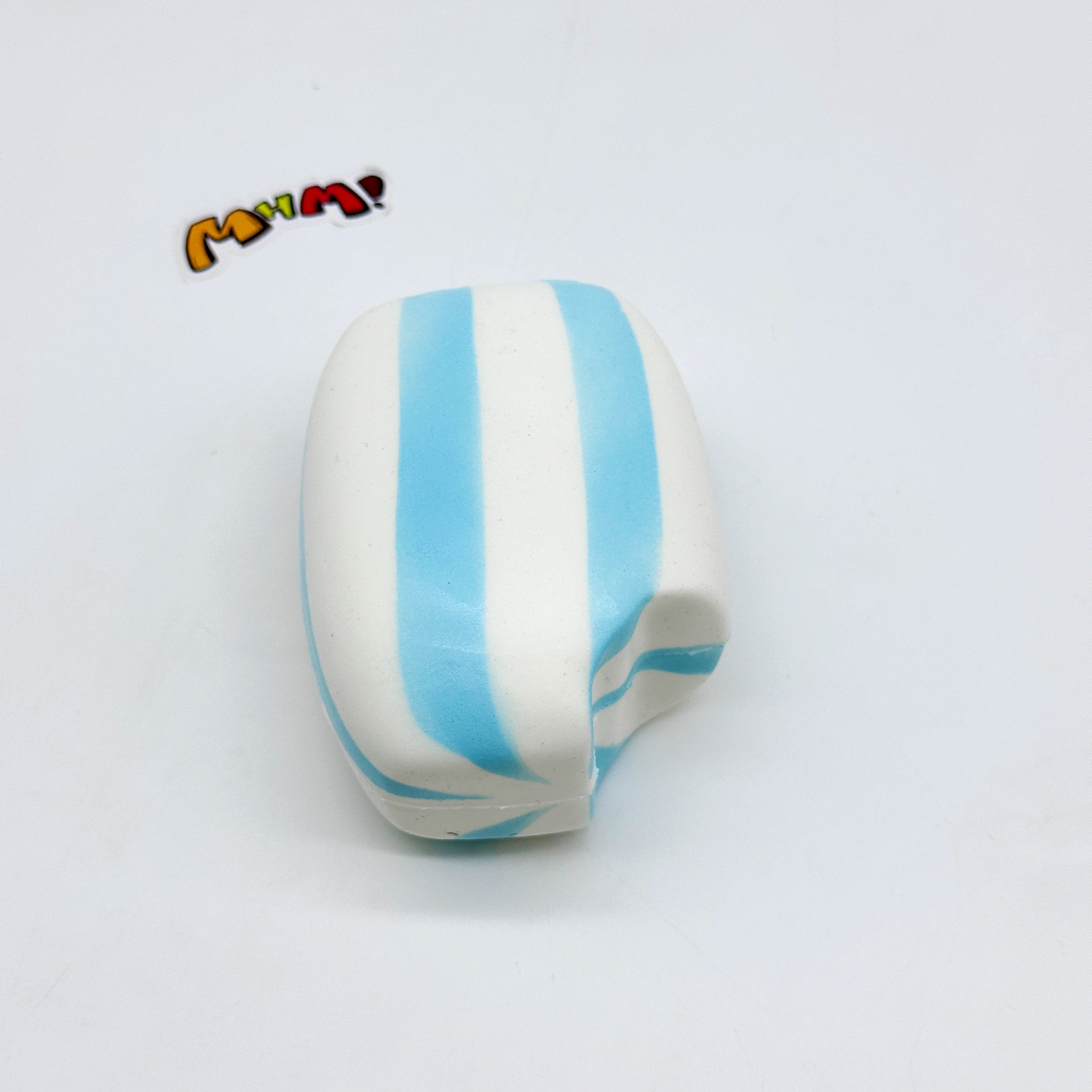 Blue Striped Fruit Gummy Squishy | Candy Themed Slow Rising Stres - soft slow rise fidget toy front view