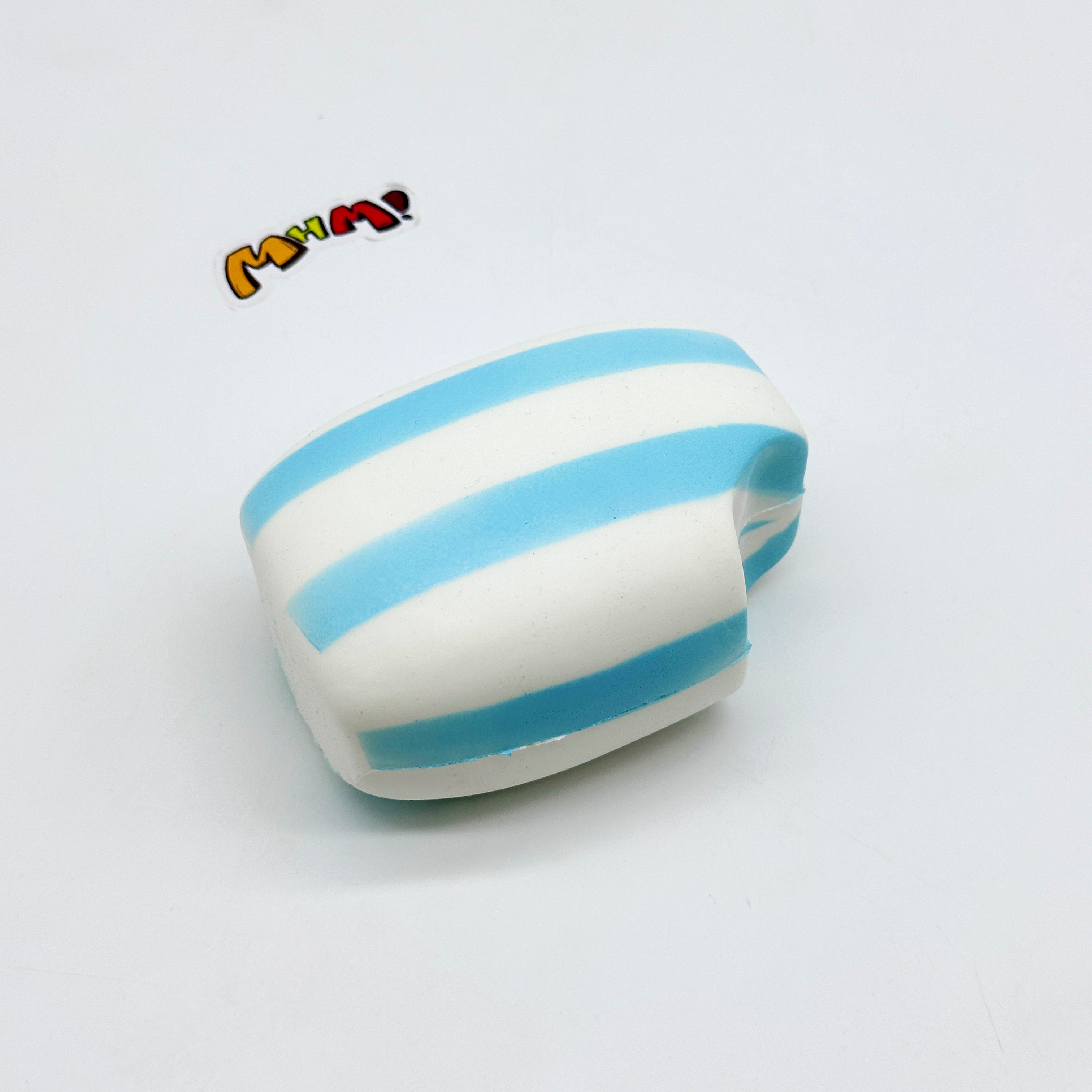 Blue Striped Fruit Gummy Squishy | Candy Themed Slow Rising Stres - squishy stress relief toy detail shot