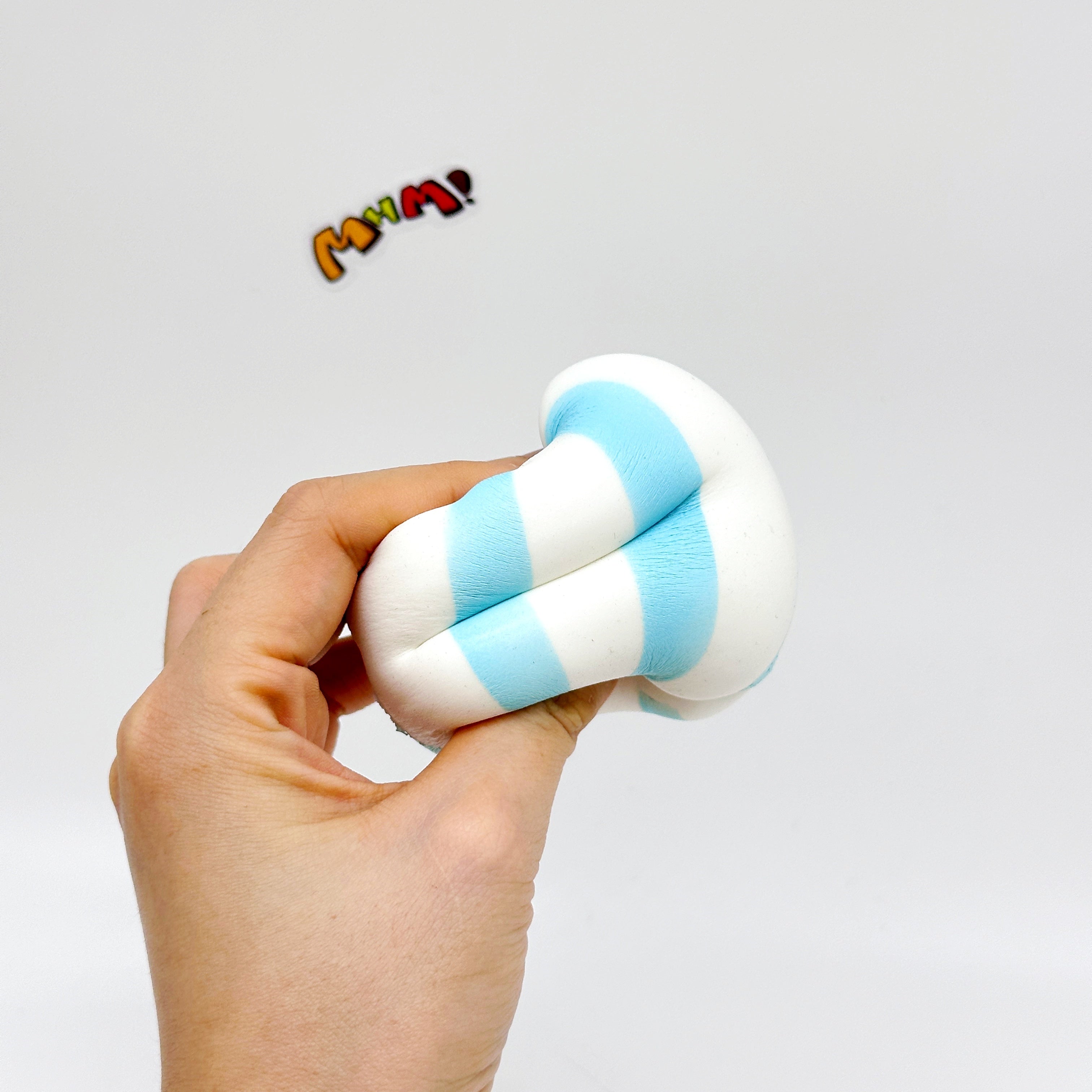 Blue Striped Fruit Gummy Squishy | Candy Themed Slow Rising Stres - soft foam stress relief squeeze toy