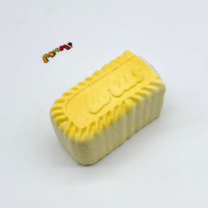 Thick Cream Filled Milk Biscuit Squishy | Snack Themed Slow Risin - slow rising squeeze toy side angle view