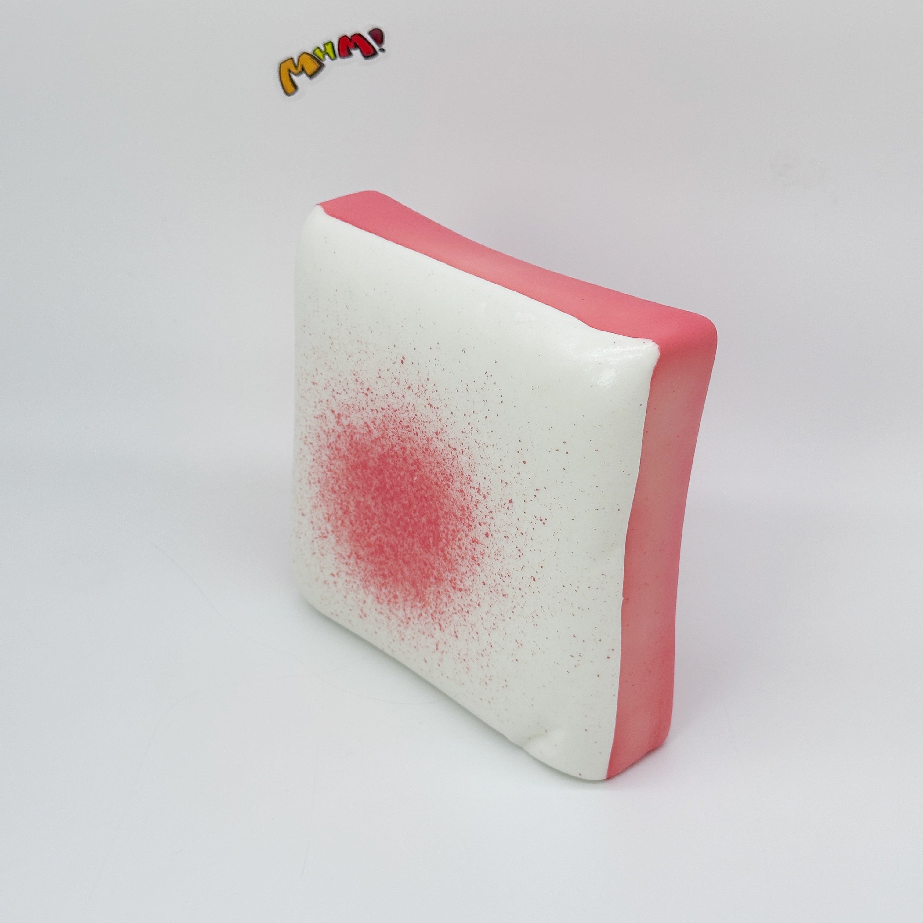 Strawberry Cloud Toast Squishy - Smooth Silicone Feel Toy | Micro-Bubble Sensory Meditation Fidget