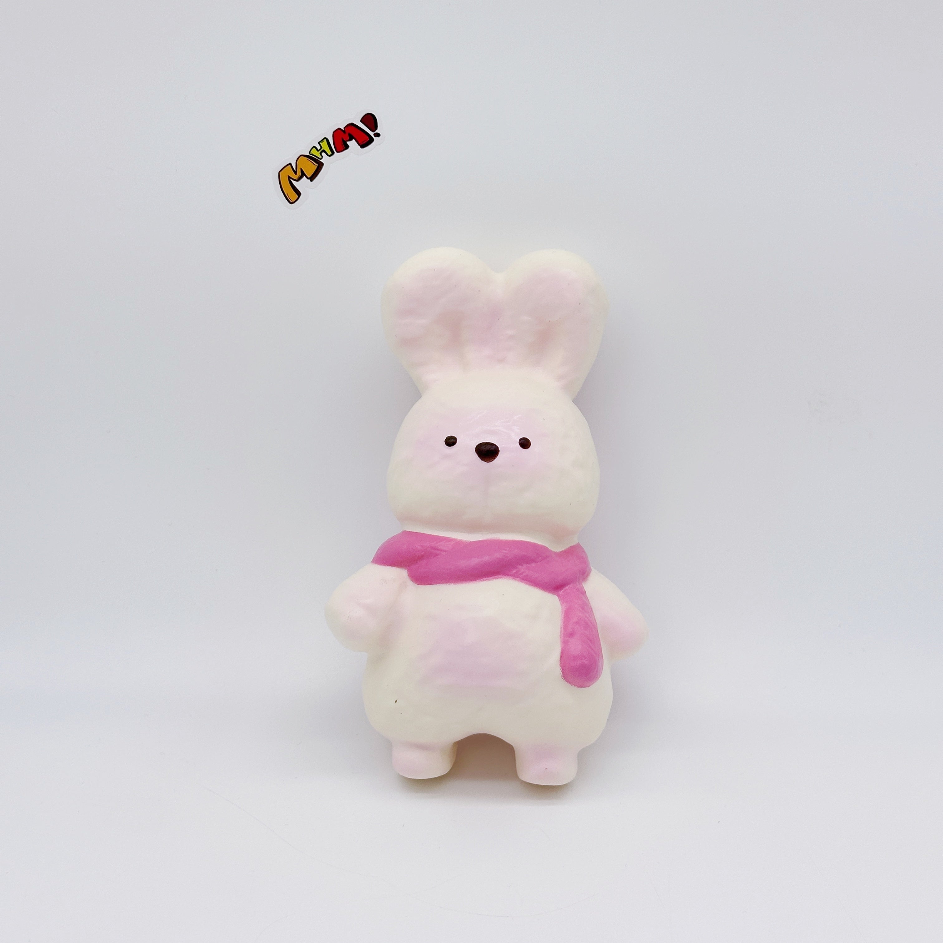Sticky-Soft Pink Bunny Squishy - Moist Mochi Texture Rabbit Toy