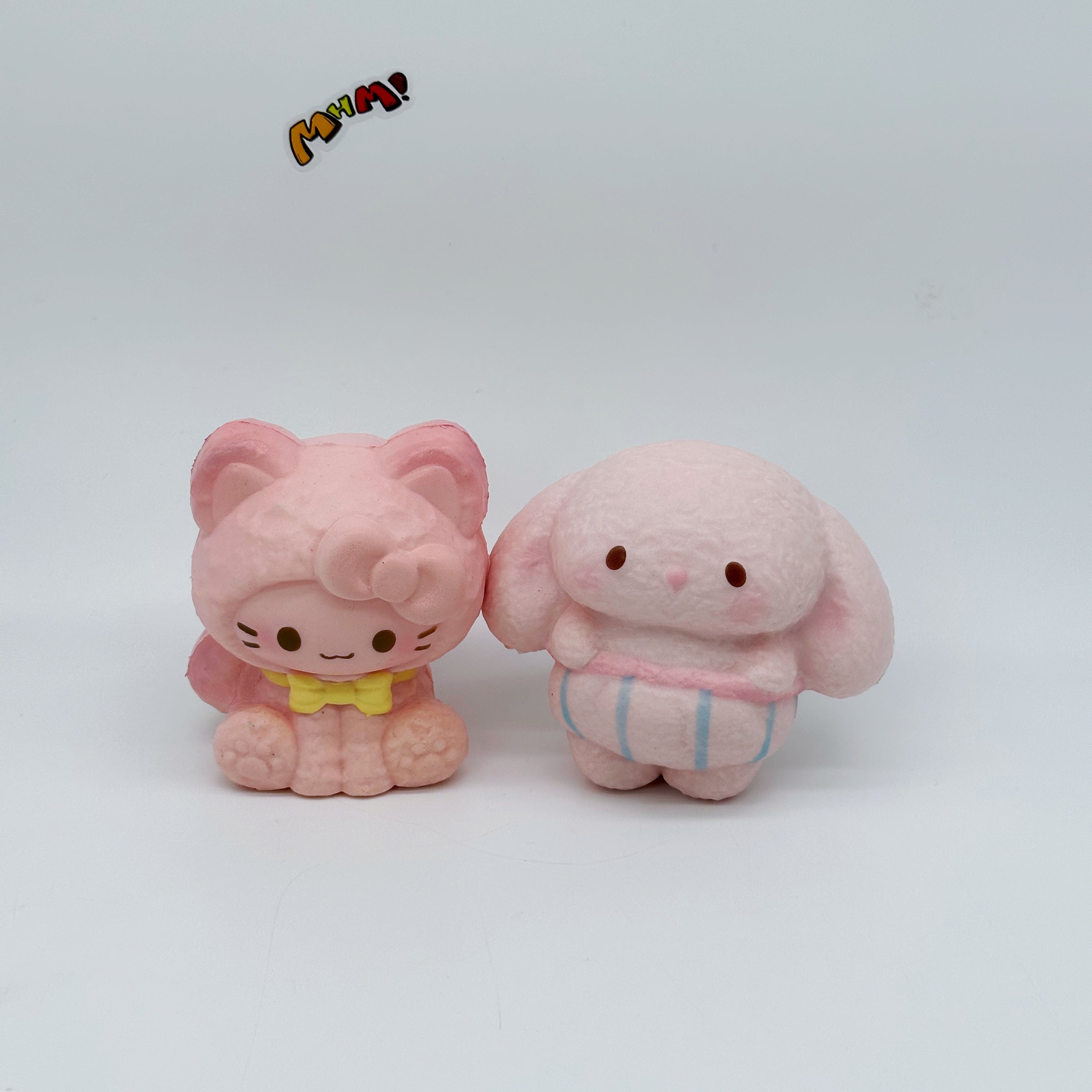 🍰 Cream Cake Squishy Series - Pink Kitten & Pink Bunny | Cute Dessert Slow Rising Stress Relief Toy