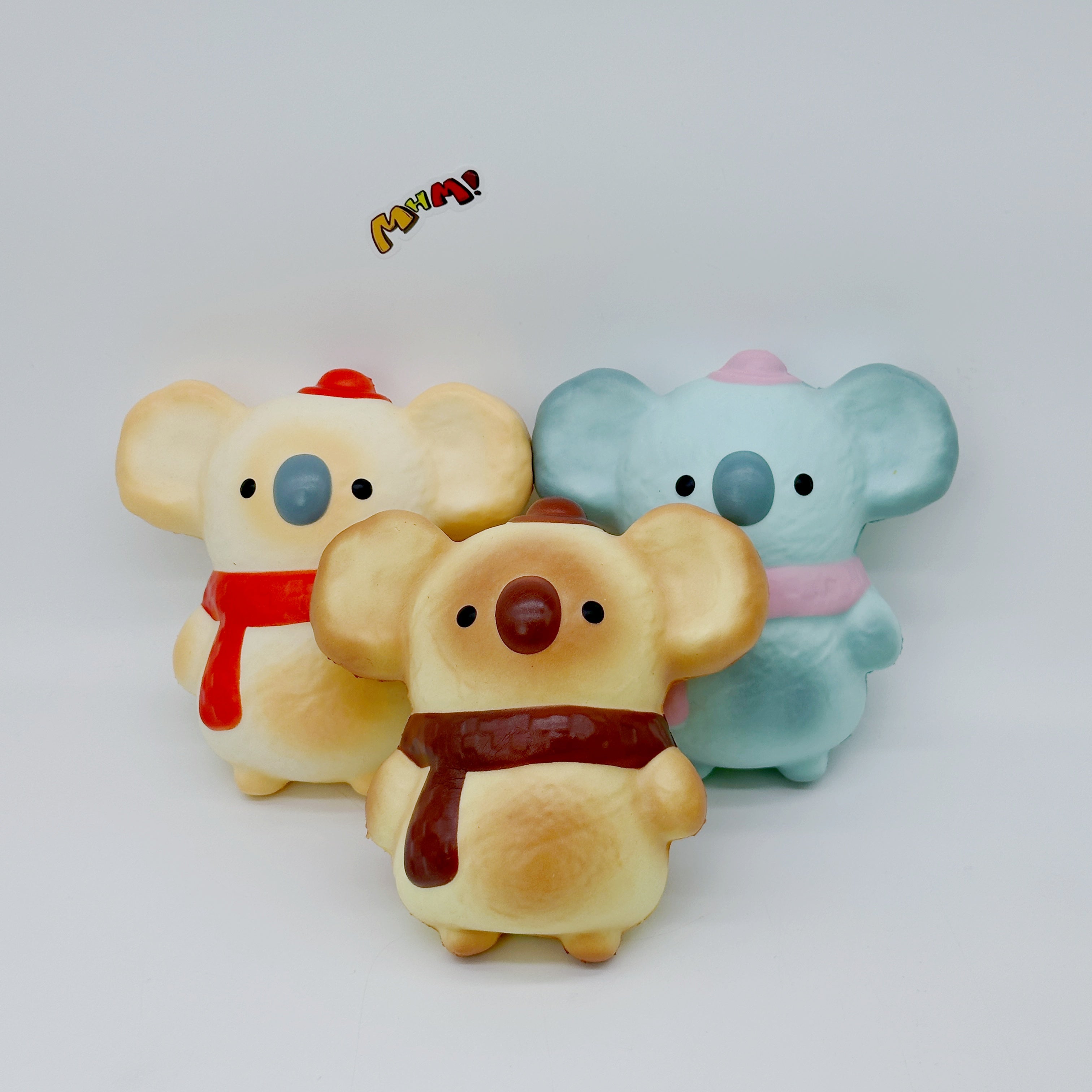 🧣 Scarf Koala Squishy (Red/Pink/Brown Scarf) | Cute Winter Themed Slow Rising Stress Relief Toy