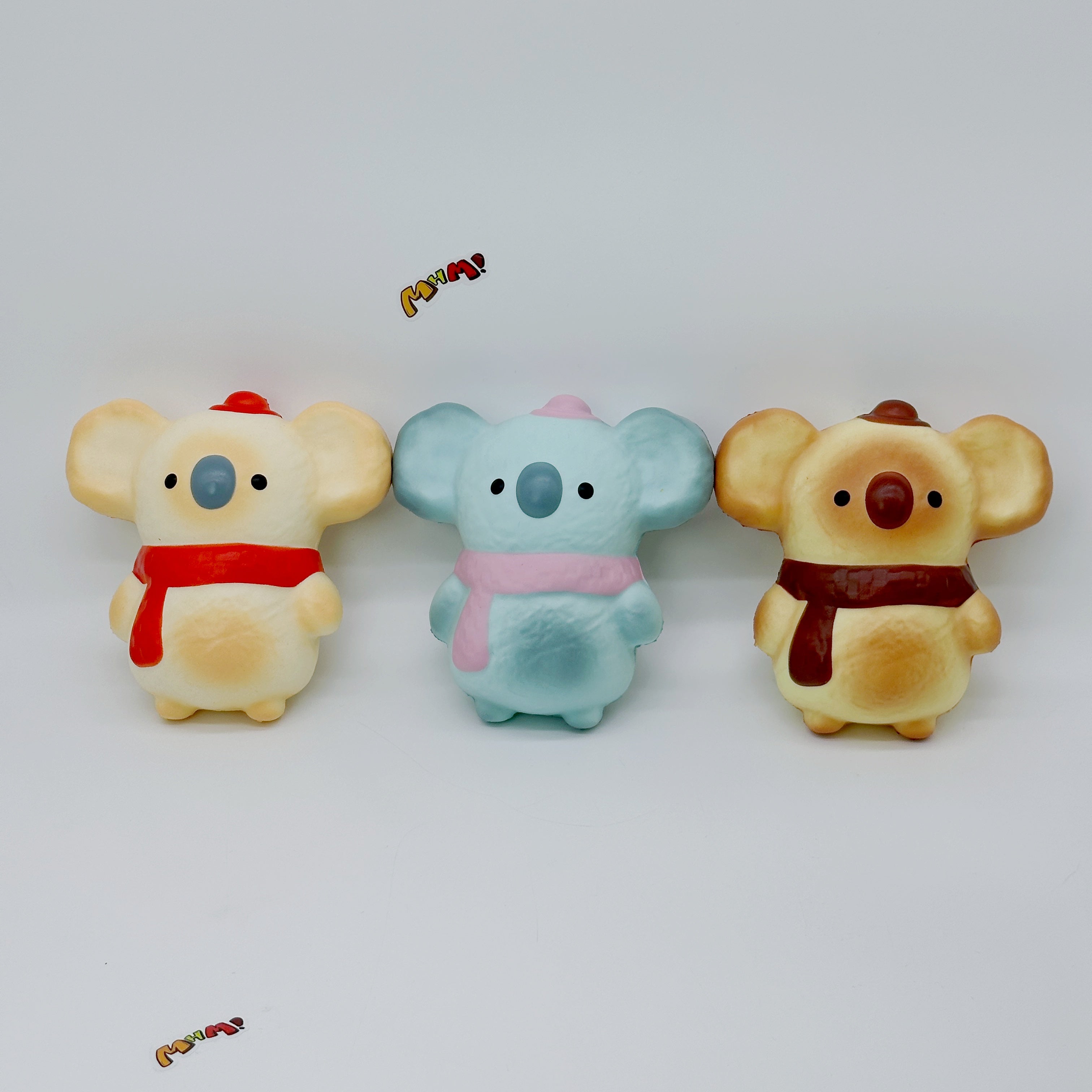 🧣 Scarf Koala Squishy (Red/Pink/Brown Scarf) | Cute Winter Themed Slow Rising Stress Relief Toy