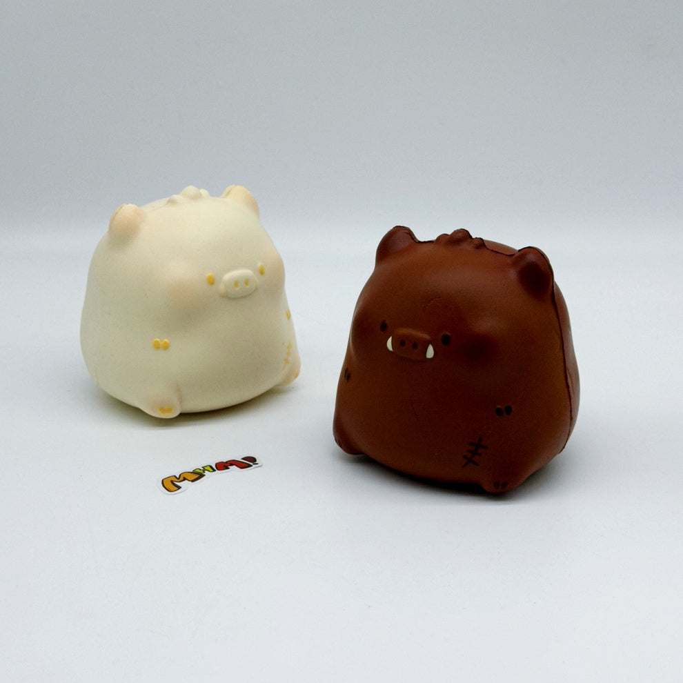 🐗 Wild Boar Squishy 2 Colors | White & Brown Chubby Boar Slow Rising T ...