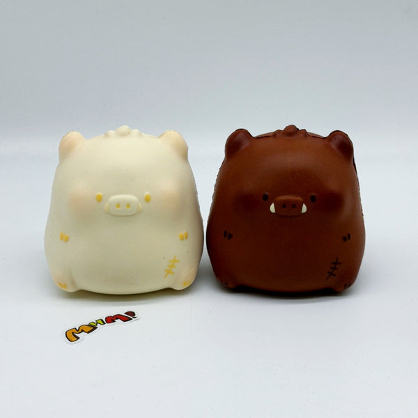 🐗 Wild Boar Squishy 2 Colors | White & Brown Chubby Boar Slow Rising T ...