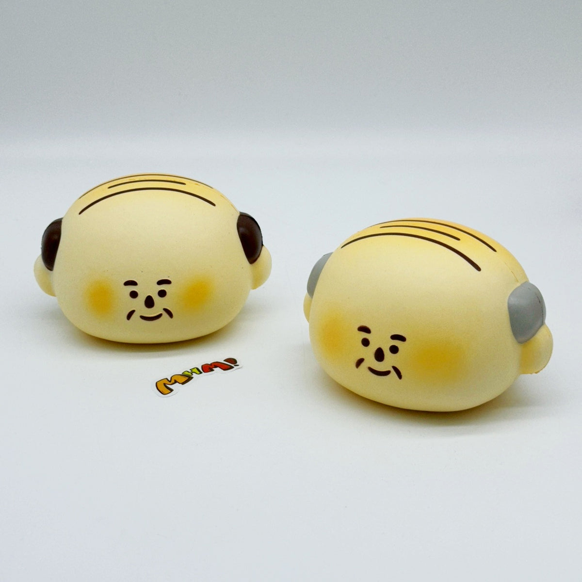 👴 Grandpa Bun Squishy 2 Colors | Brown & White Hair Slow Rising Toy