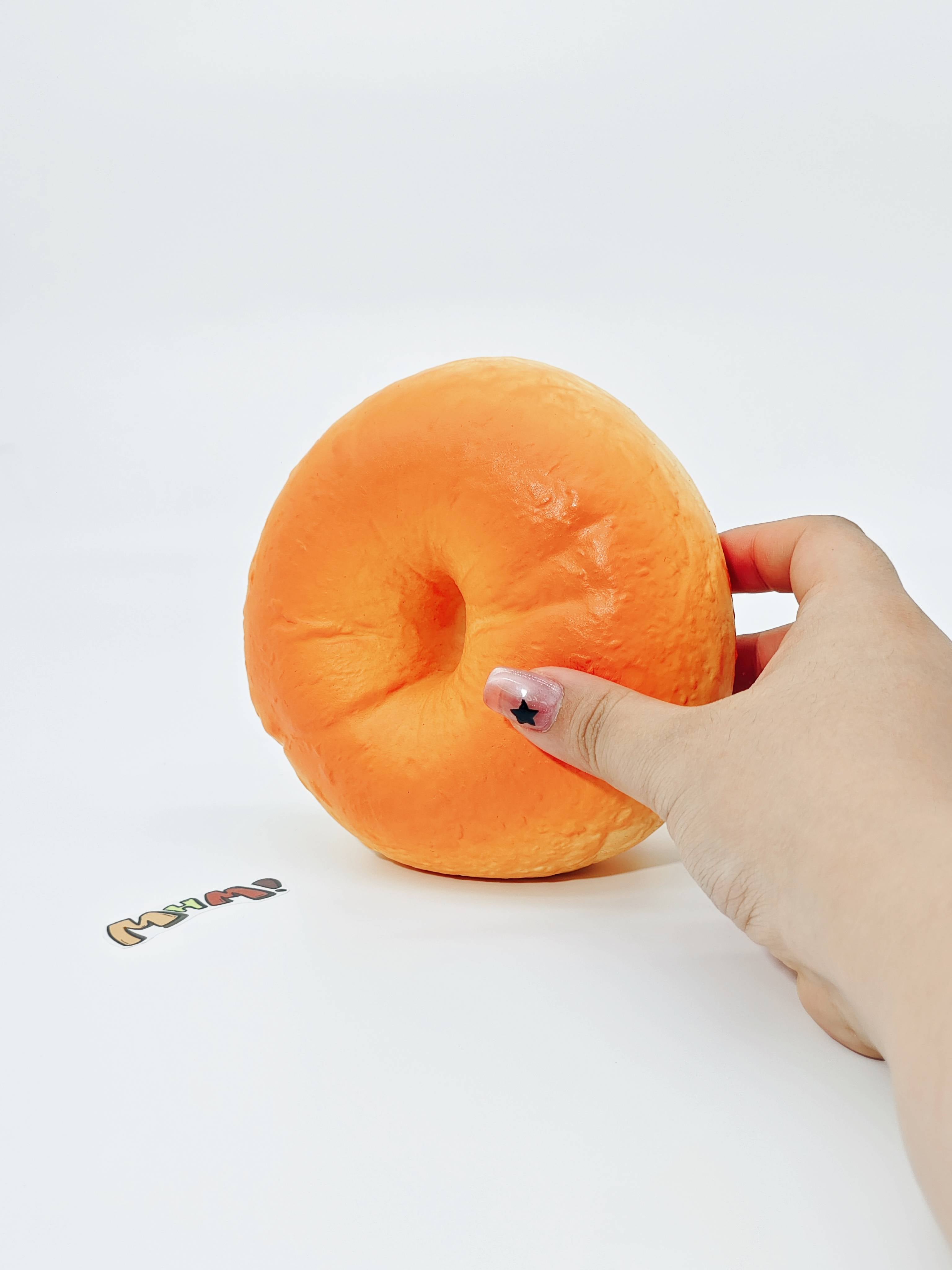 Classic Bakery Bagel Squishy - Sticky & Dense Slow Rising Bread Toy | Realistic Food Simulation Fidget