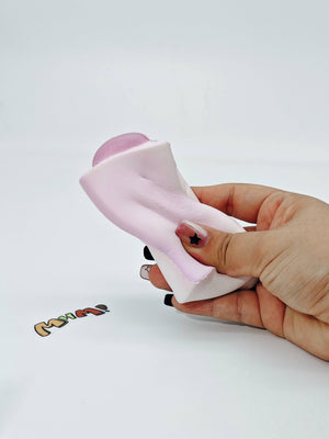 Grape Gummy Squishy | Candy Themed Slow Rising Stress Relief Toy - slow rising squeeze toy side angle view