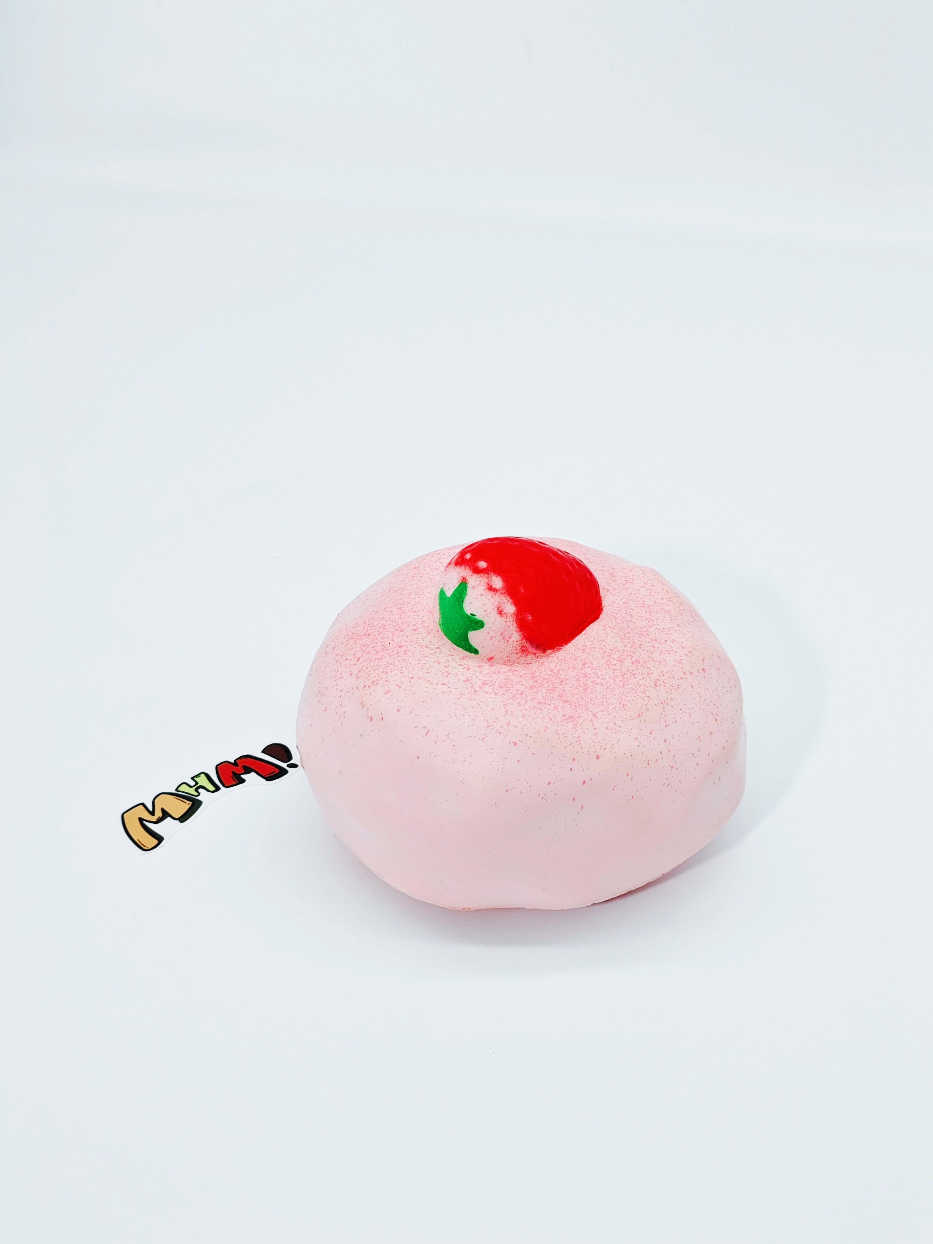 Pink Strawberry Souffl Squishy | Dessert Themed Slow Rising Stres - slow rising squishy toy product photo