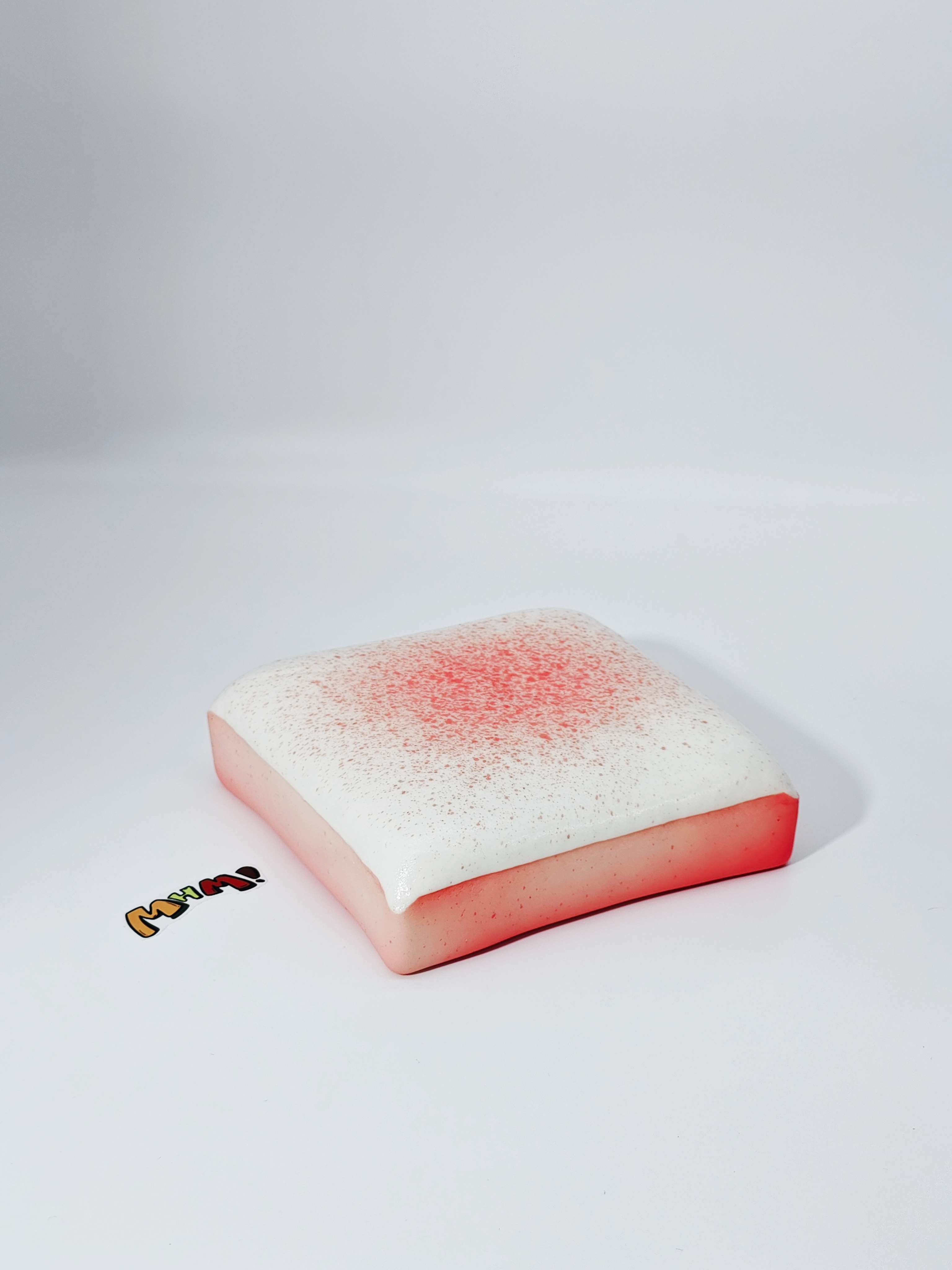 Strawberry Cloud Toast Squishy - Smooth Silicone Feel Toy | Micro-Bubble Sensory Meditation Fidget