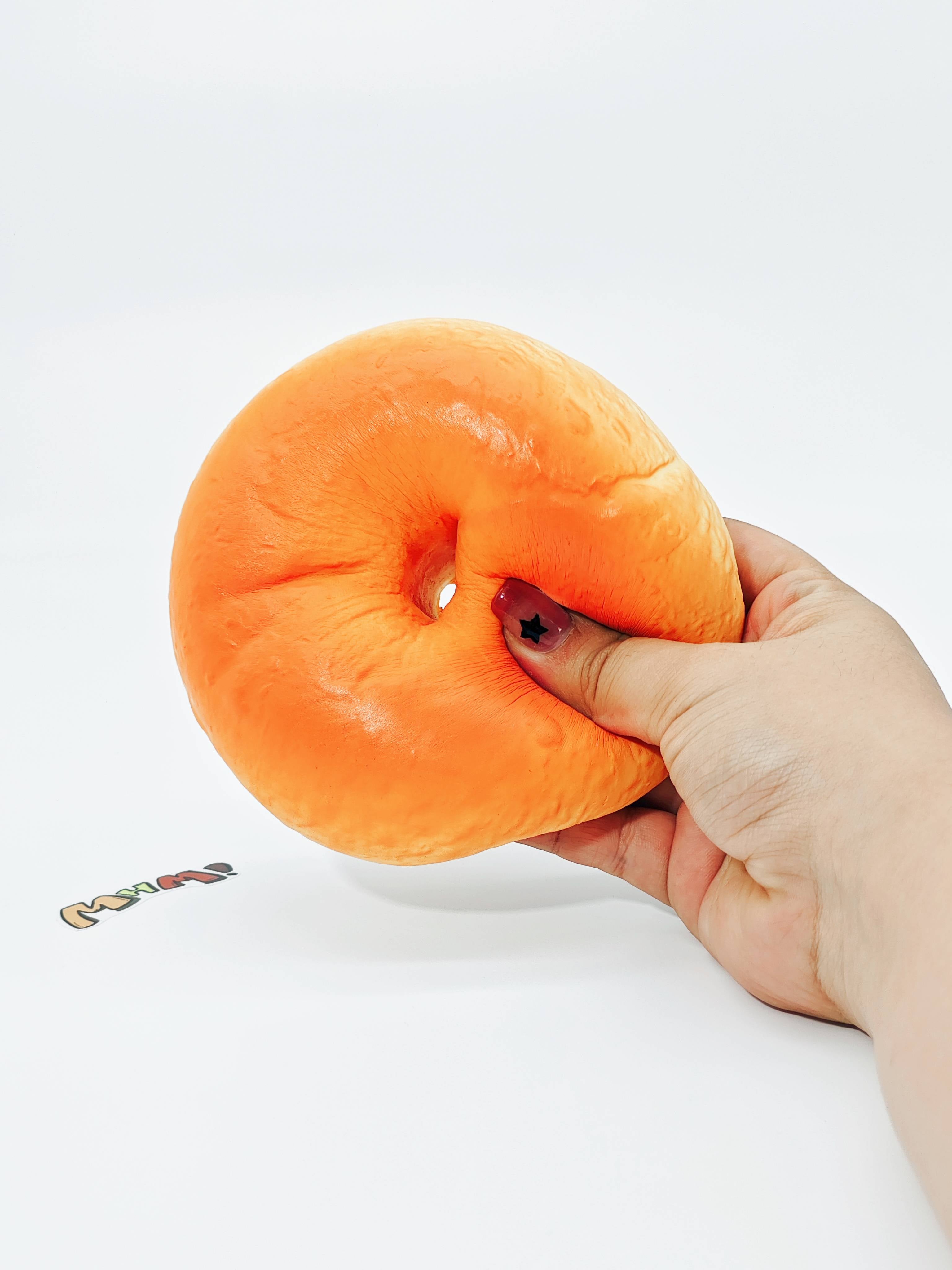 Classic Bakery Bagel Squishy - Sticky & Dense Slow Rising Bread Toy | Realistic Food Simulation Fidget