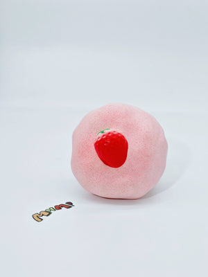 Pink Strawberry Souffl Squishy | Dessert Themed Slow Rising Stres - soft slow rise fidget toy front view