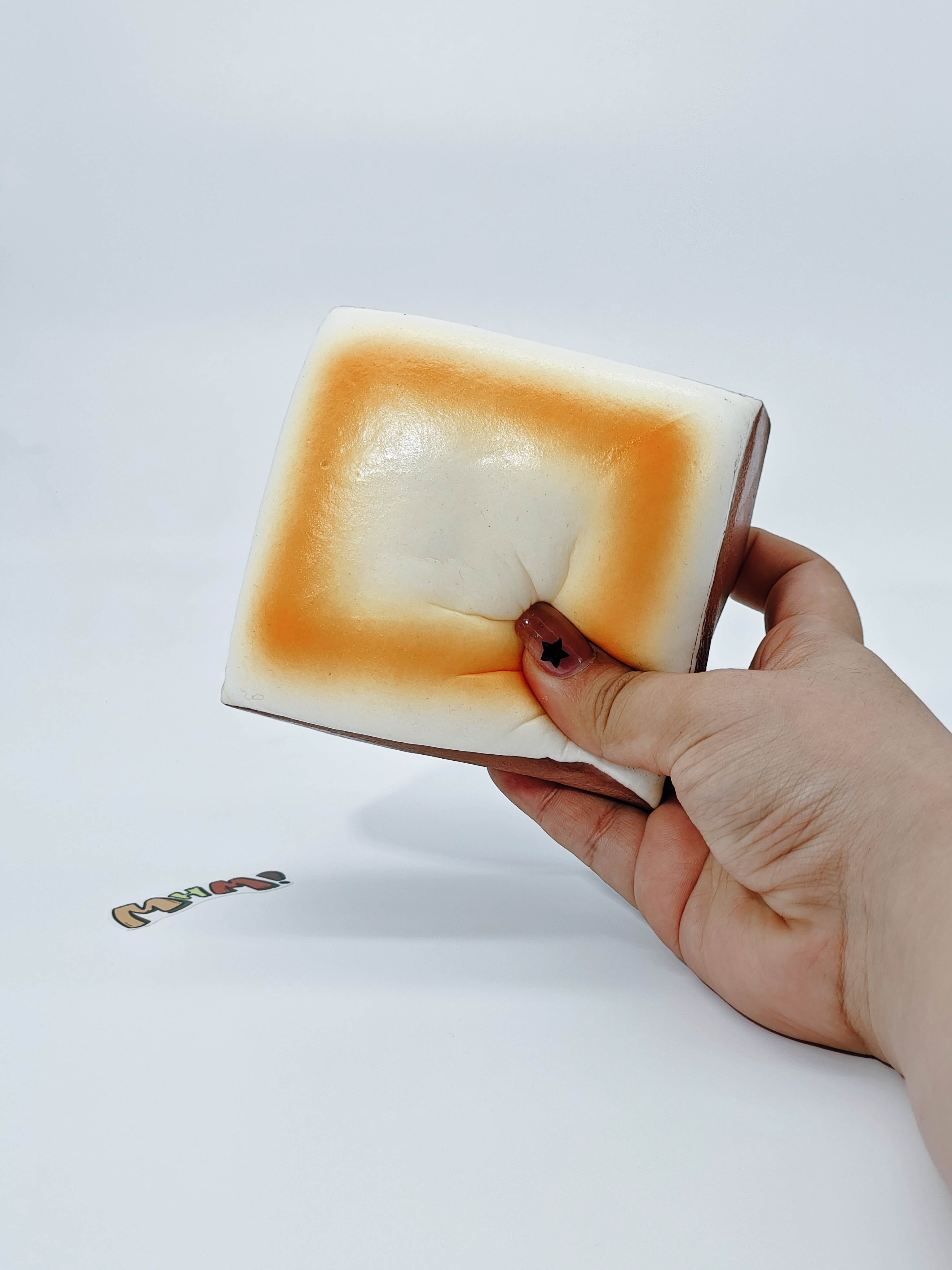 Thick Roasted Cheese Squishy - Sticky & Soft Cheesecake Toy | Slow Rising Burnt Cheese Fidget