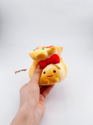 Adorable Shrimp Siu Mai Squishy Slow Rise, Ultra Soft! - slow rising squeeze toy side angle view
