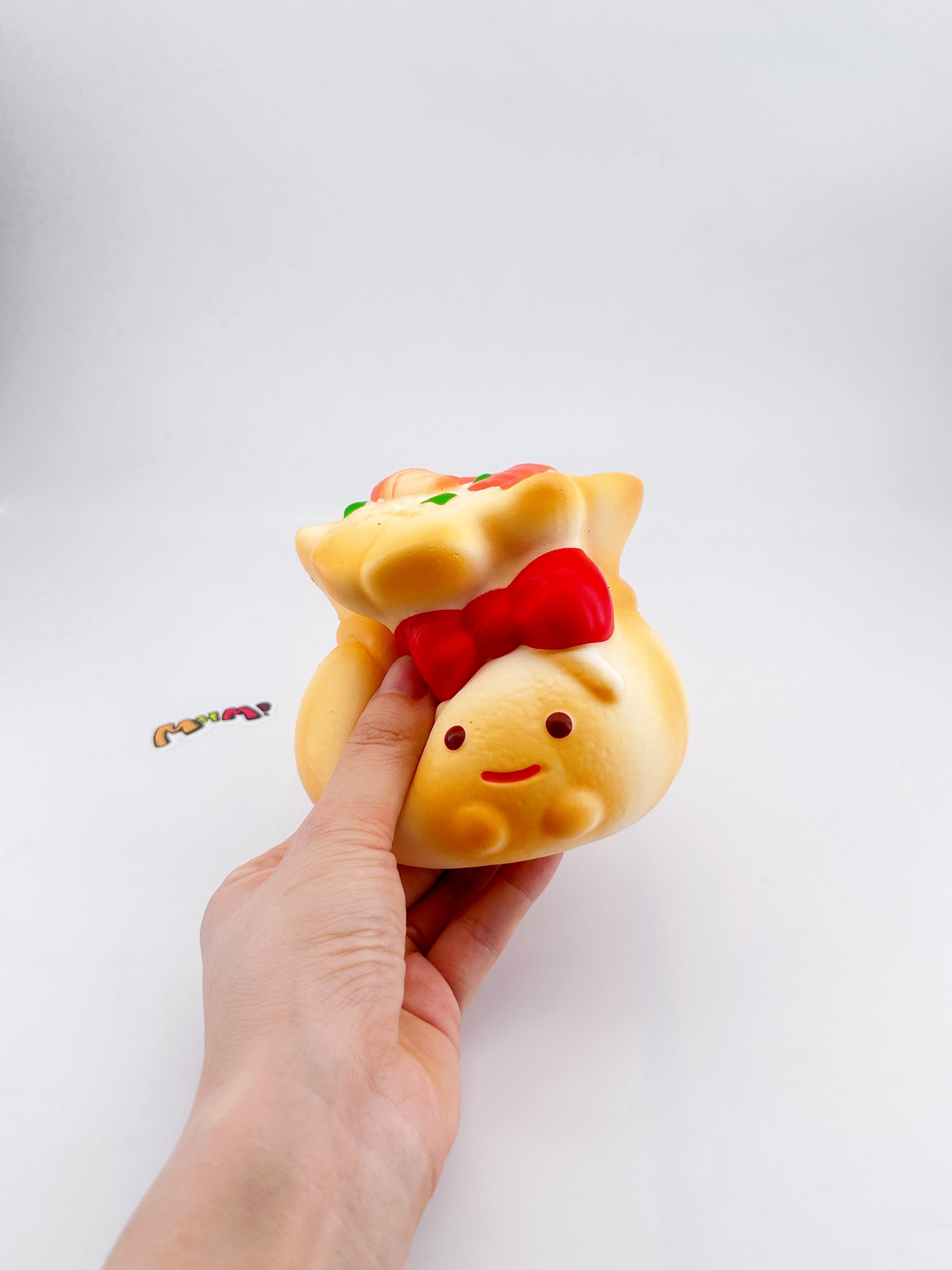 Adorable Shrimp Siu Mai Squishy Slow Rise, Ultra Soft! - slow rising squeeze toy side angle view