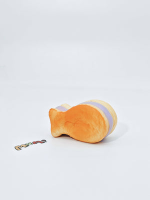 Purple Filling Fish Cake Squishy | Snack Themed Slow Rising Stres - squishy toy size reference with hand