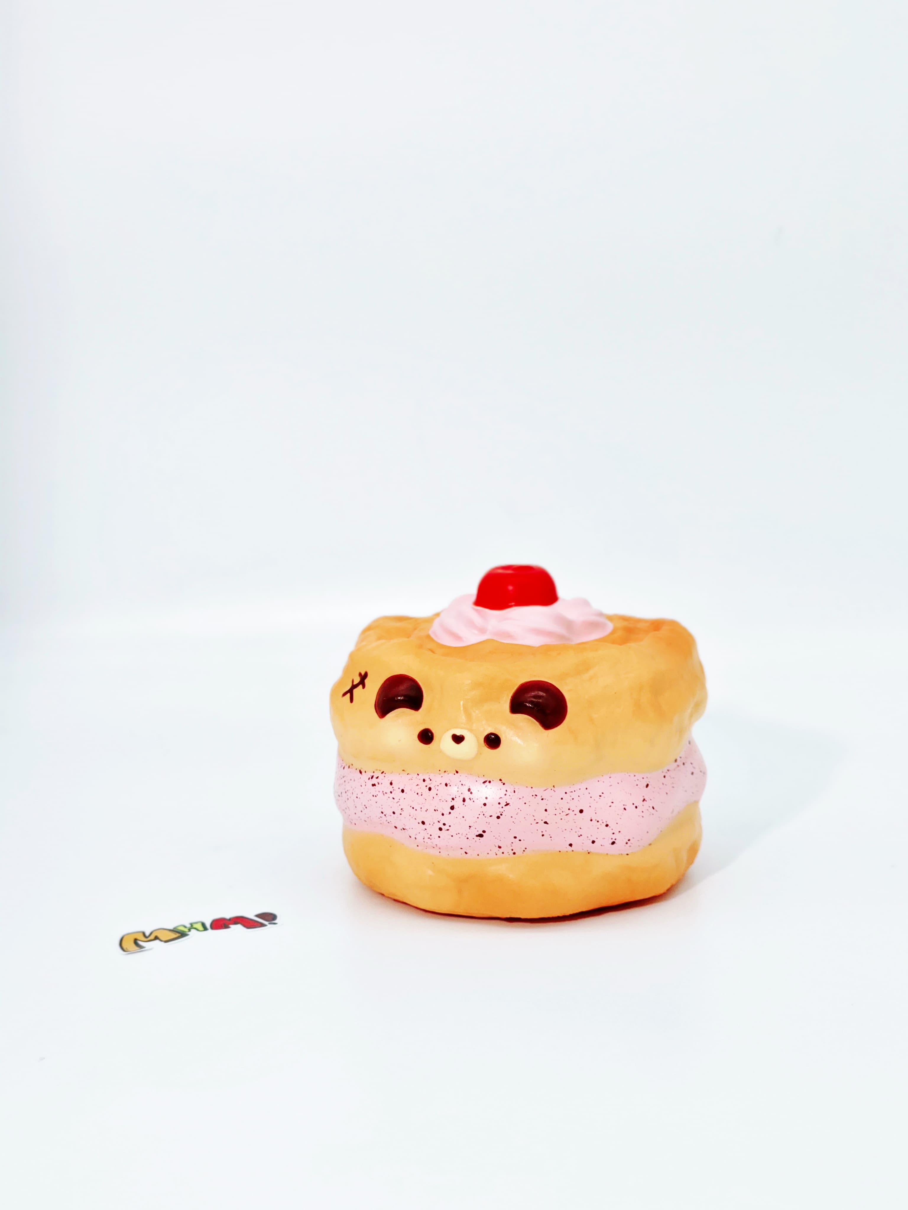 Bear Chiffon Cake Squishy | 2 Styles Bakery Themed Slow Rising St - slow rising squeeze toy side angle view