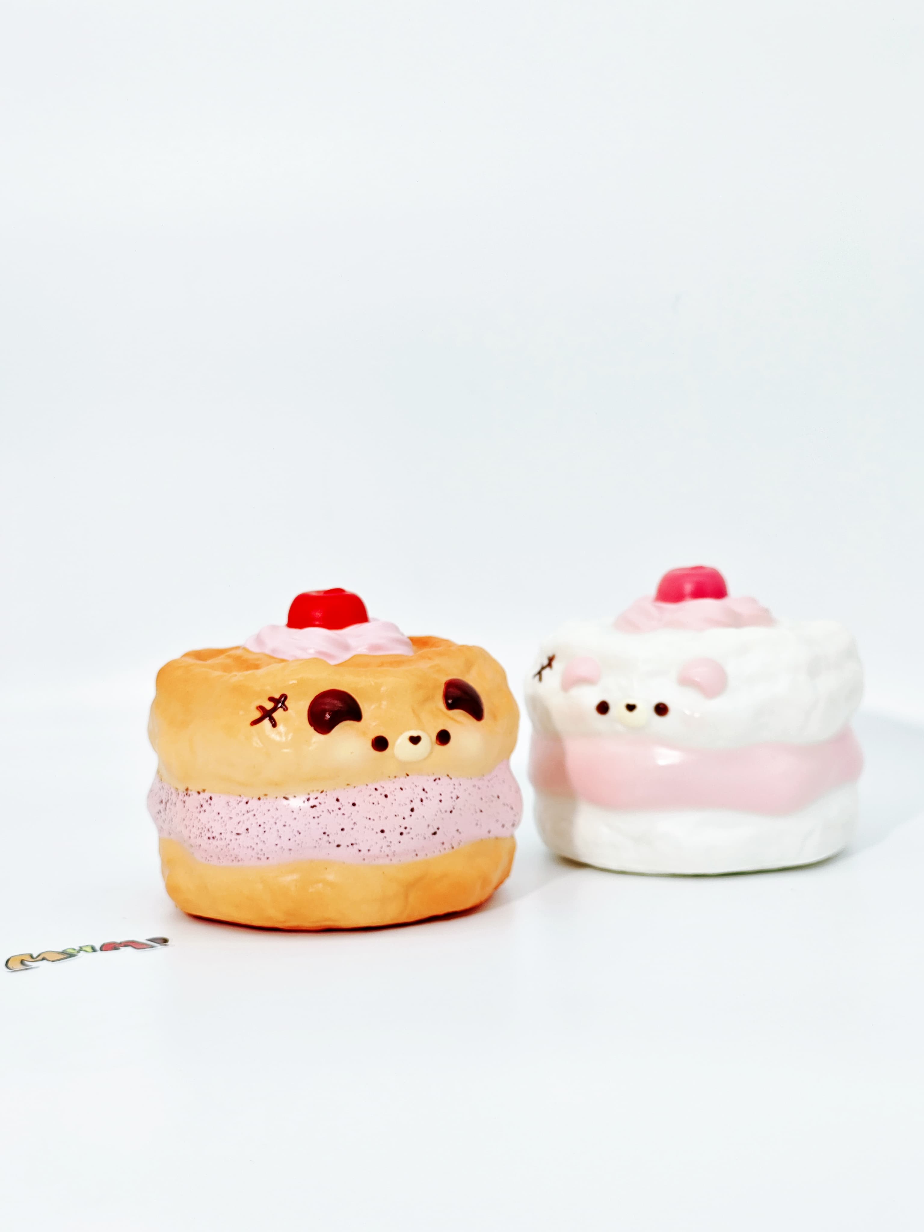 Bear Chiffon Cake Squishy | 2 Styles Bakery Themed Slow Rising St - soft slow rise fidget toy front view