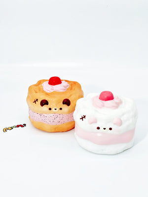 Bear Chiffon Cake Squishy | 2 Styles Bakery Themed Slow Rising St - slow rising squishy toy product photo