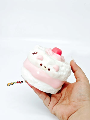 Bear Chiffon Cake Squishy | 2 Styles Bakery Themed Slow Rising St - soft foam stress relief squeeze toy